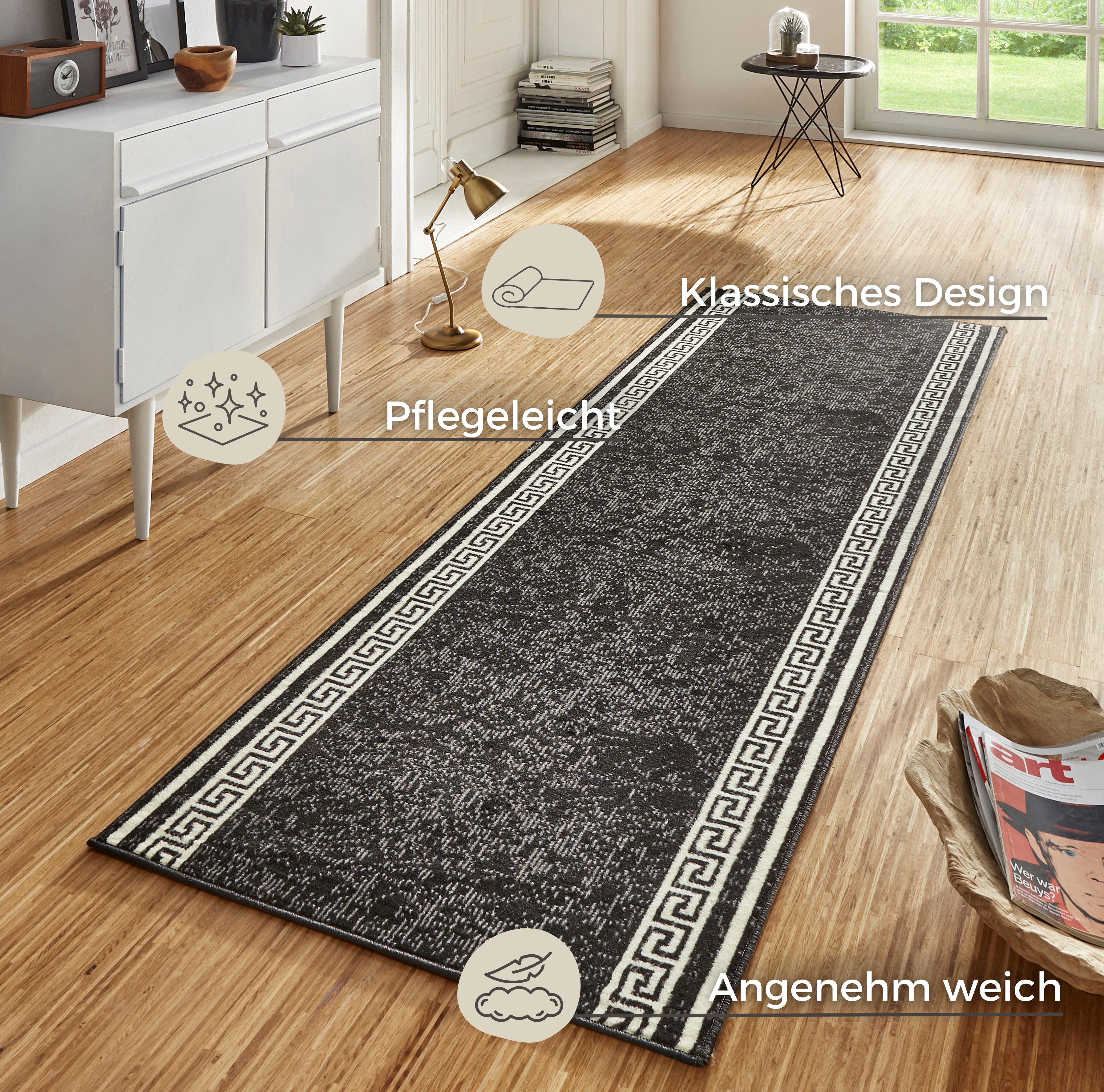 HANSE Home Loper Casa Korte pool, zacht, loper, randdessin, vloerkleed, keuken, hal, motief