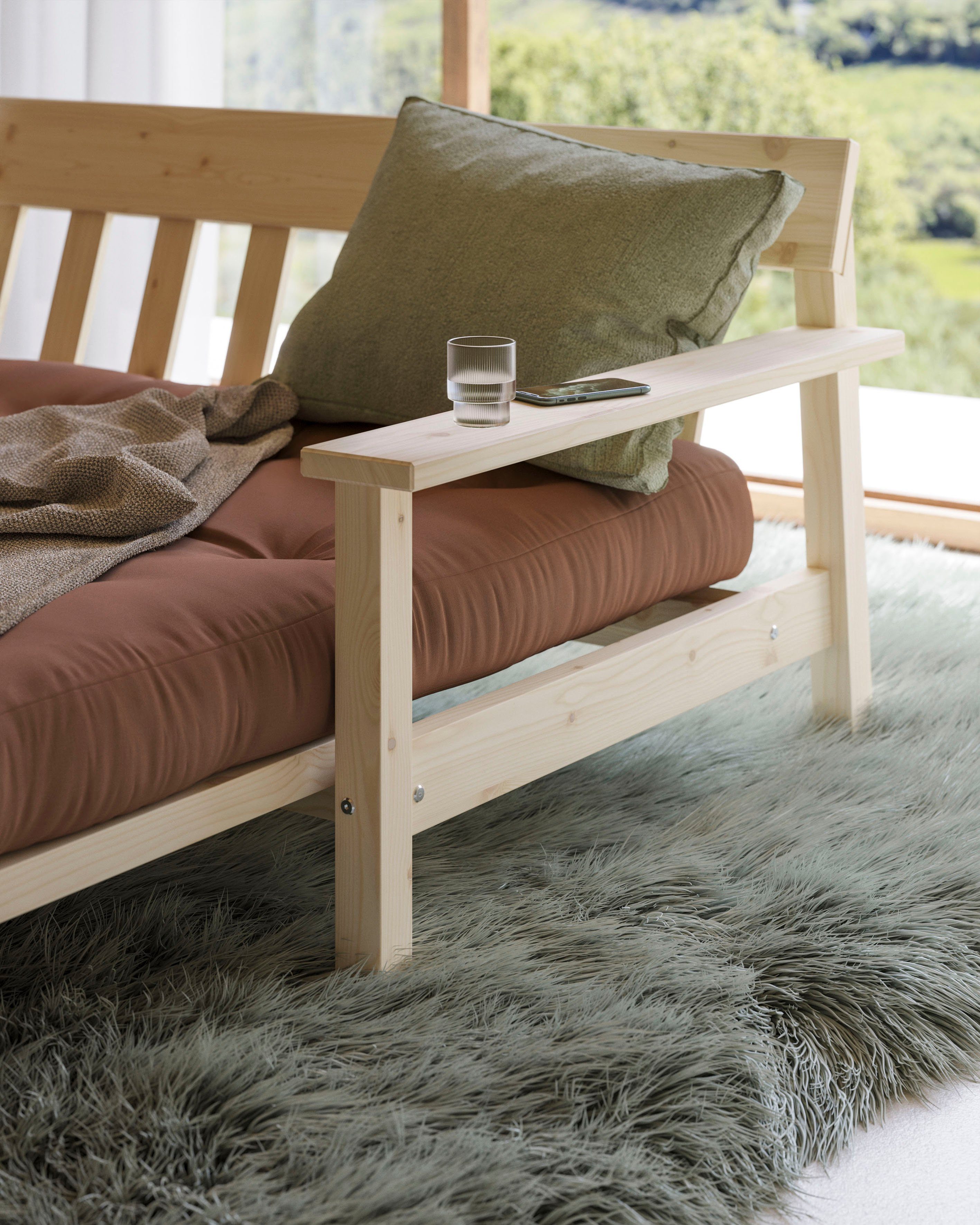 Karup Slaapbank Unwind Met houtstructuur, incl. futonmatras, ligoppervlak 130x190 cm