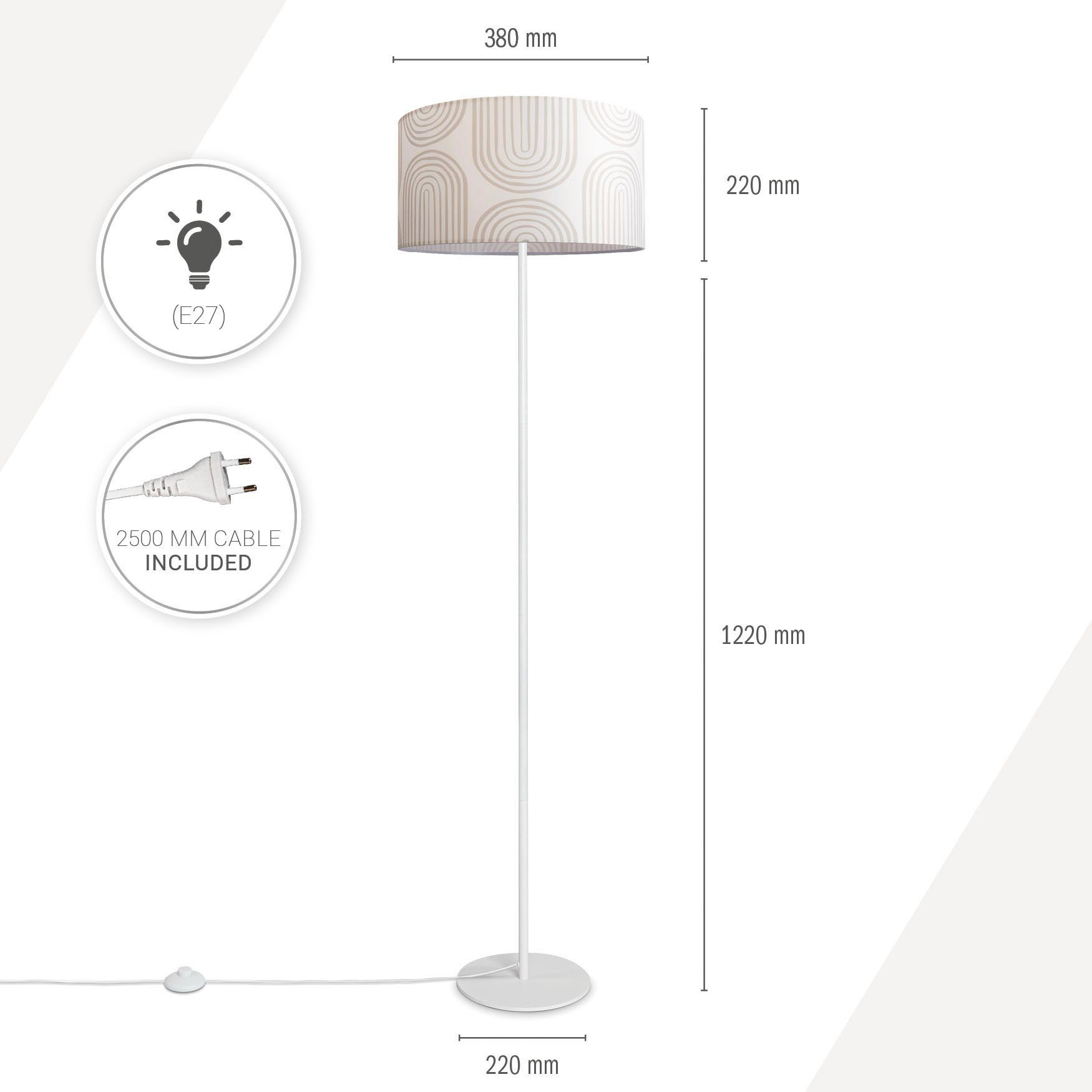 Paco Home Staande lamp Luca Pillar Woonkamer vloerlamp met kap kantoor modern retro patroon E27