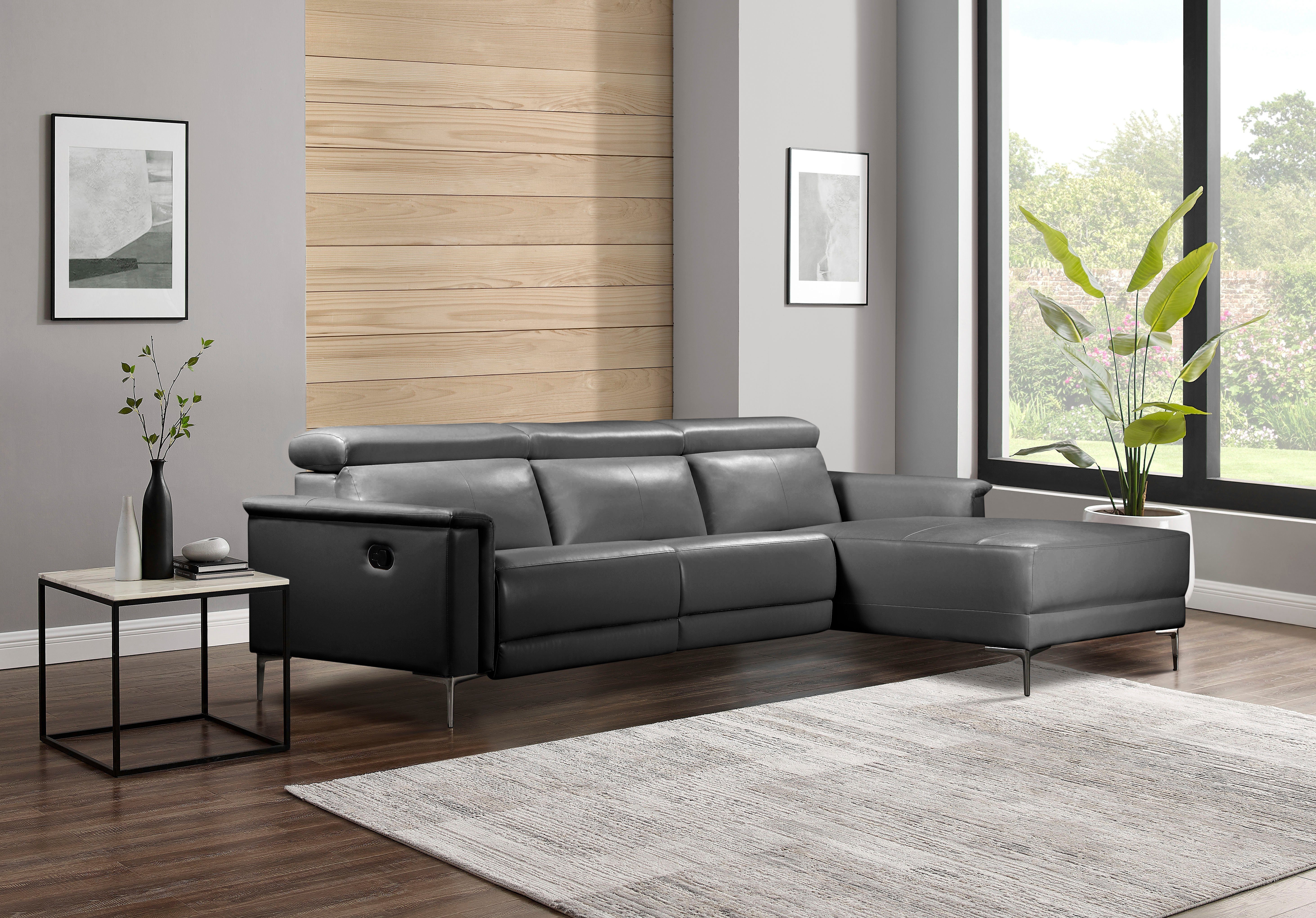 Places of Style Hoekbank Lund, L-vorm, 261 cm, handmatige of elektrische relaxfunctie (met USB-A)
