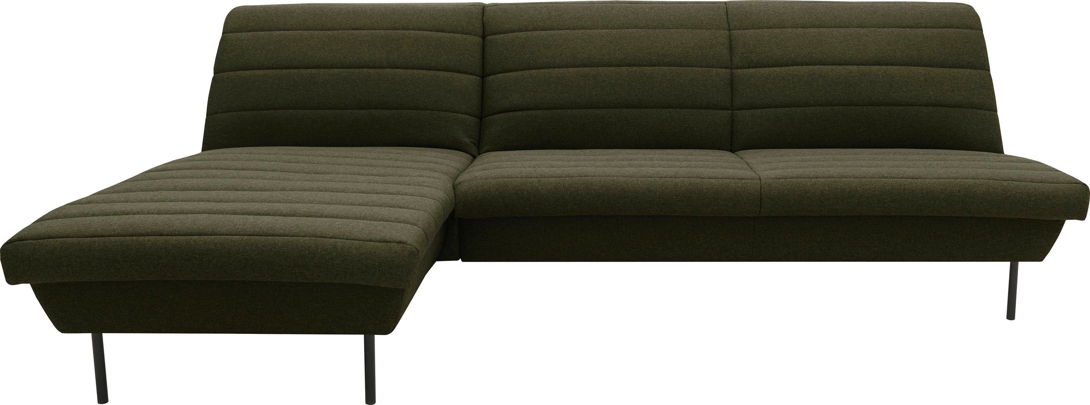 LOOKS BY WOLFGANG JOOP Hoekbank LOOKS IX L-vorm Breedtestiksels, zonder armleuningen groen, hoekbanken, Fijne structuurstof, Longchair links
