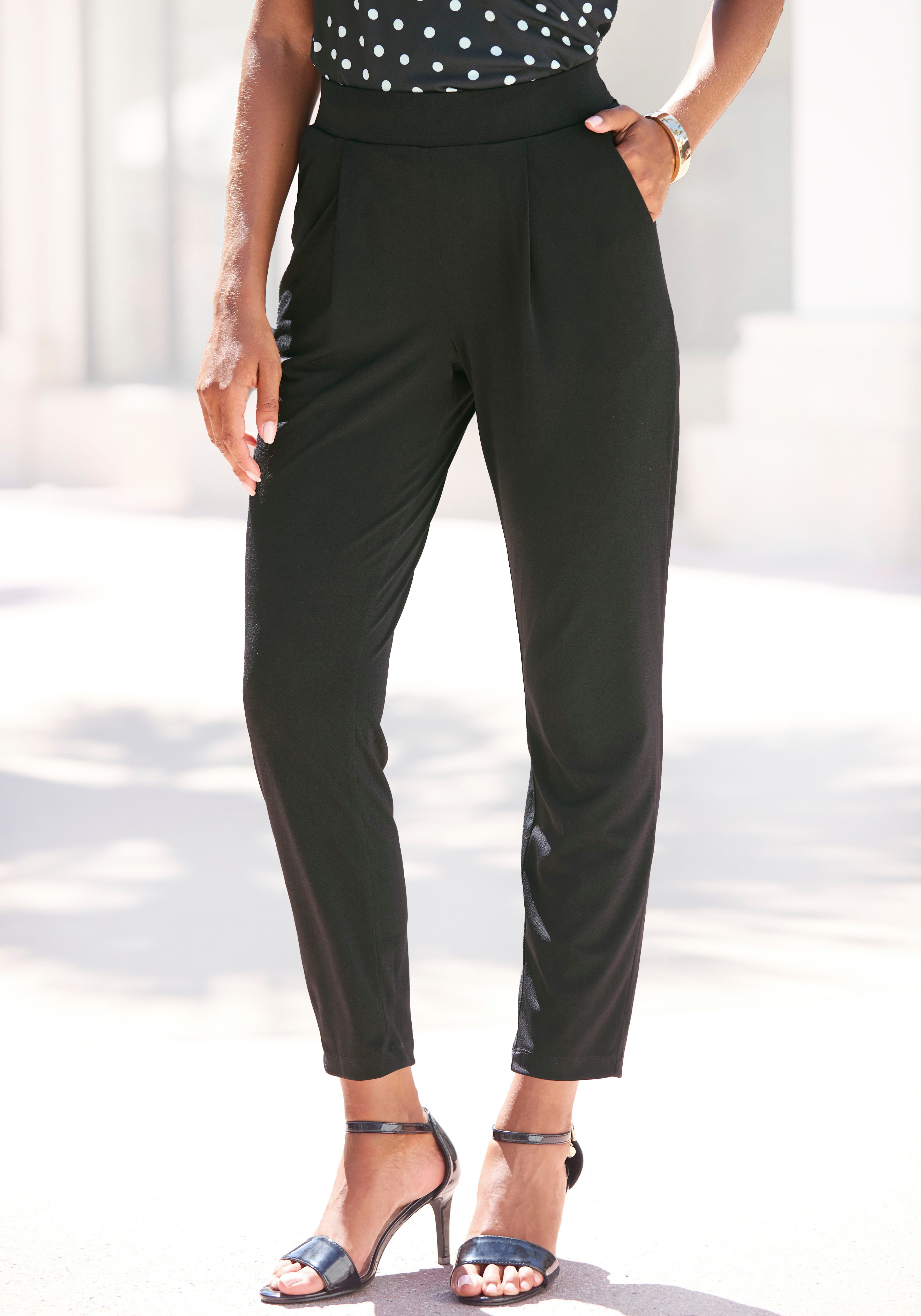 Lascana Comfortbroek met praktische insteekzakken, elegante business-look, 7/8-lengte