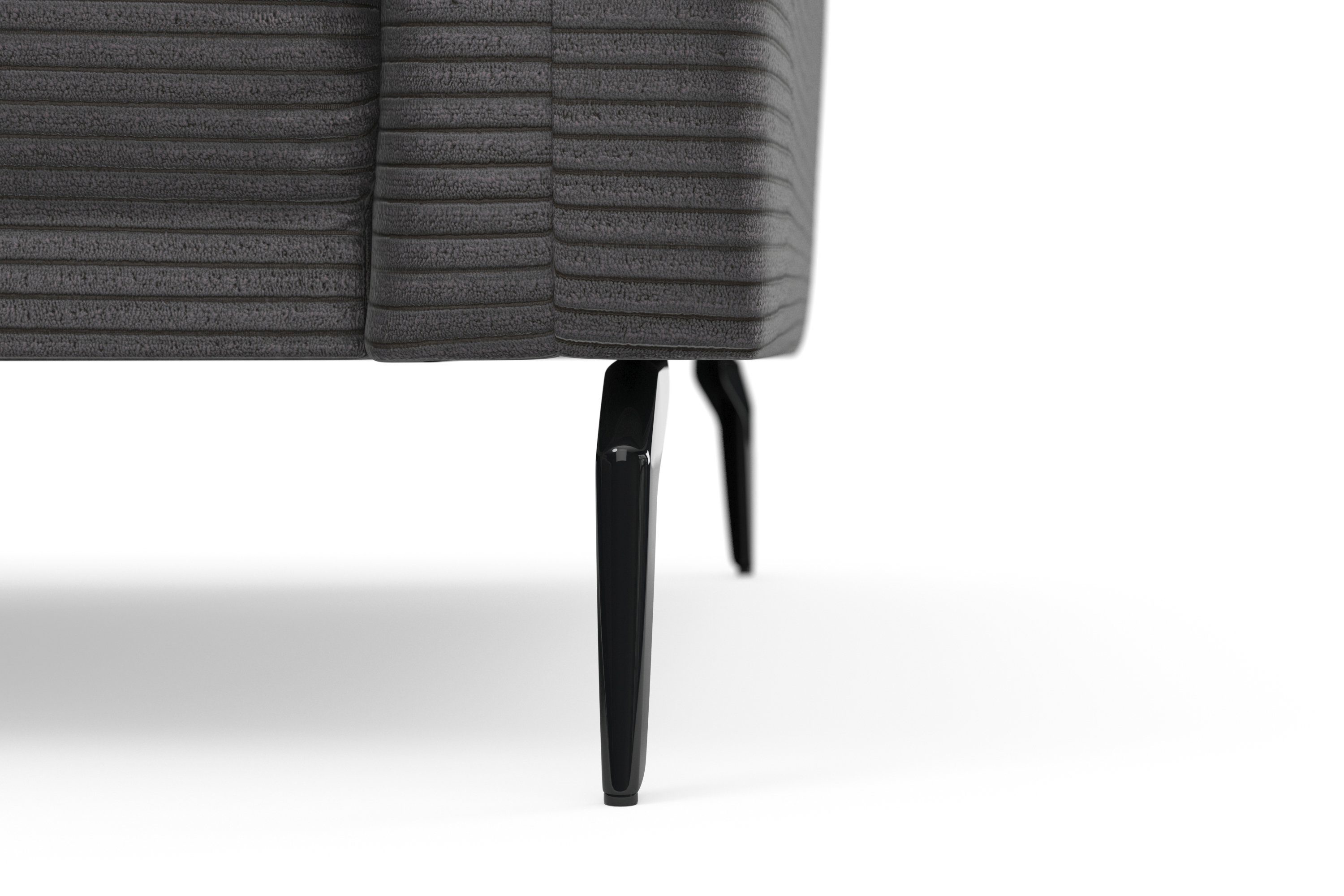INOSIGN Hoekbank Coco L-vorm Verstelbare zitdiepte, armleuning en hoofdeind, cordbekleding, poothoogte 15 cm