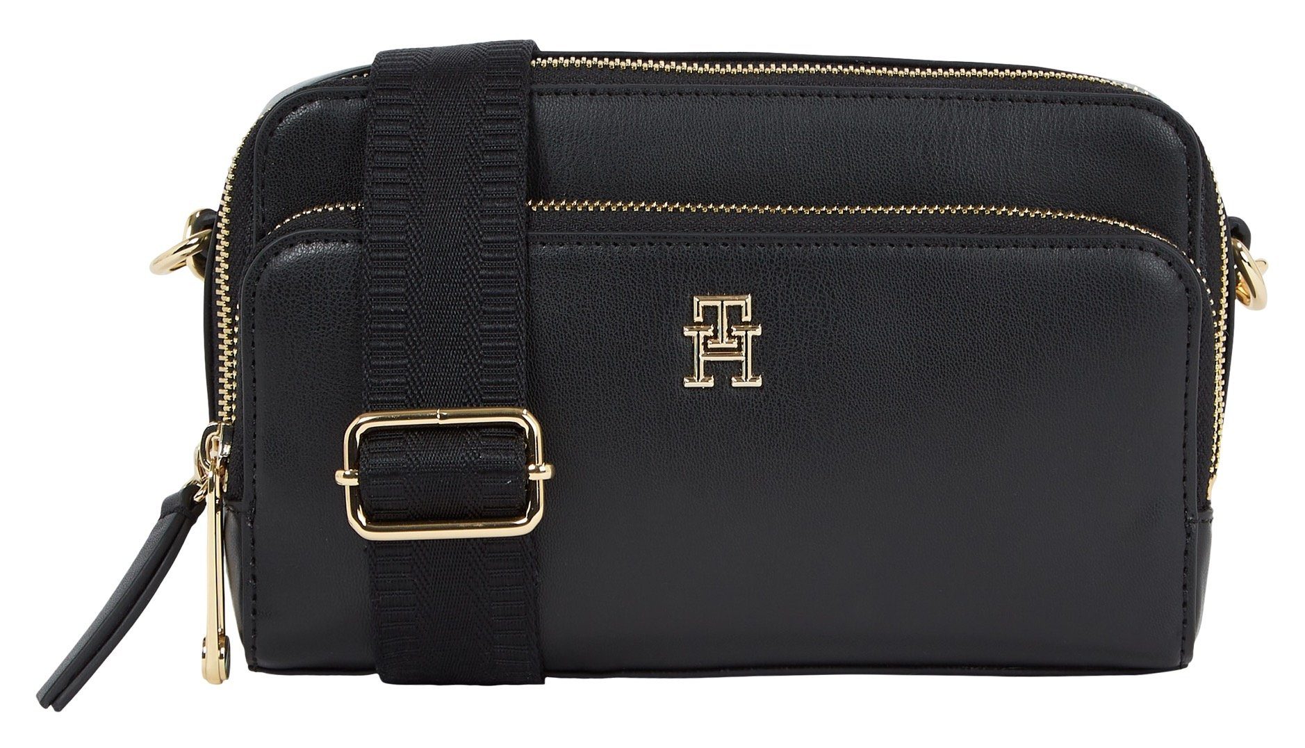 Tommy Hilfiger Zwarte Dames Schoudertas met Rits Black Dames
