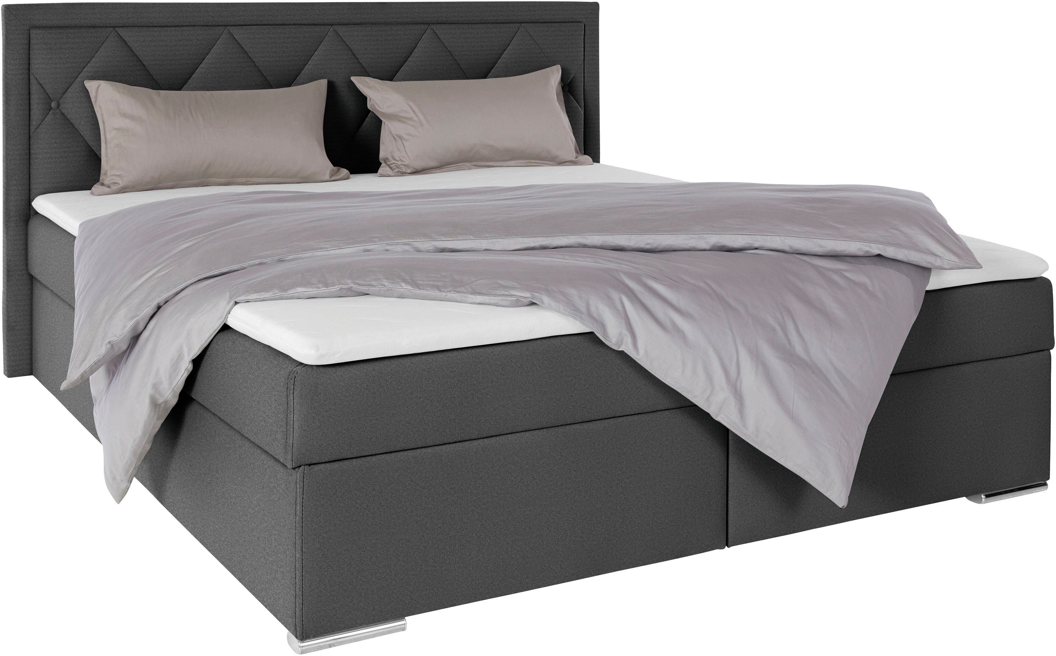 Leonique Boxspring Alfie, bestseller, optioneel met bedlade met capitonnage in het hoofdbord, h2, h3 en h4 ter keuze