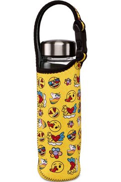 goebel drinkfles emoji by britto - "summer feelings" borosilicaatfles met edelstalen deksel in individueel gedessineerde neopreen hoes, 700 ml geel