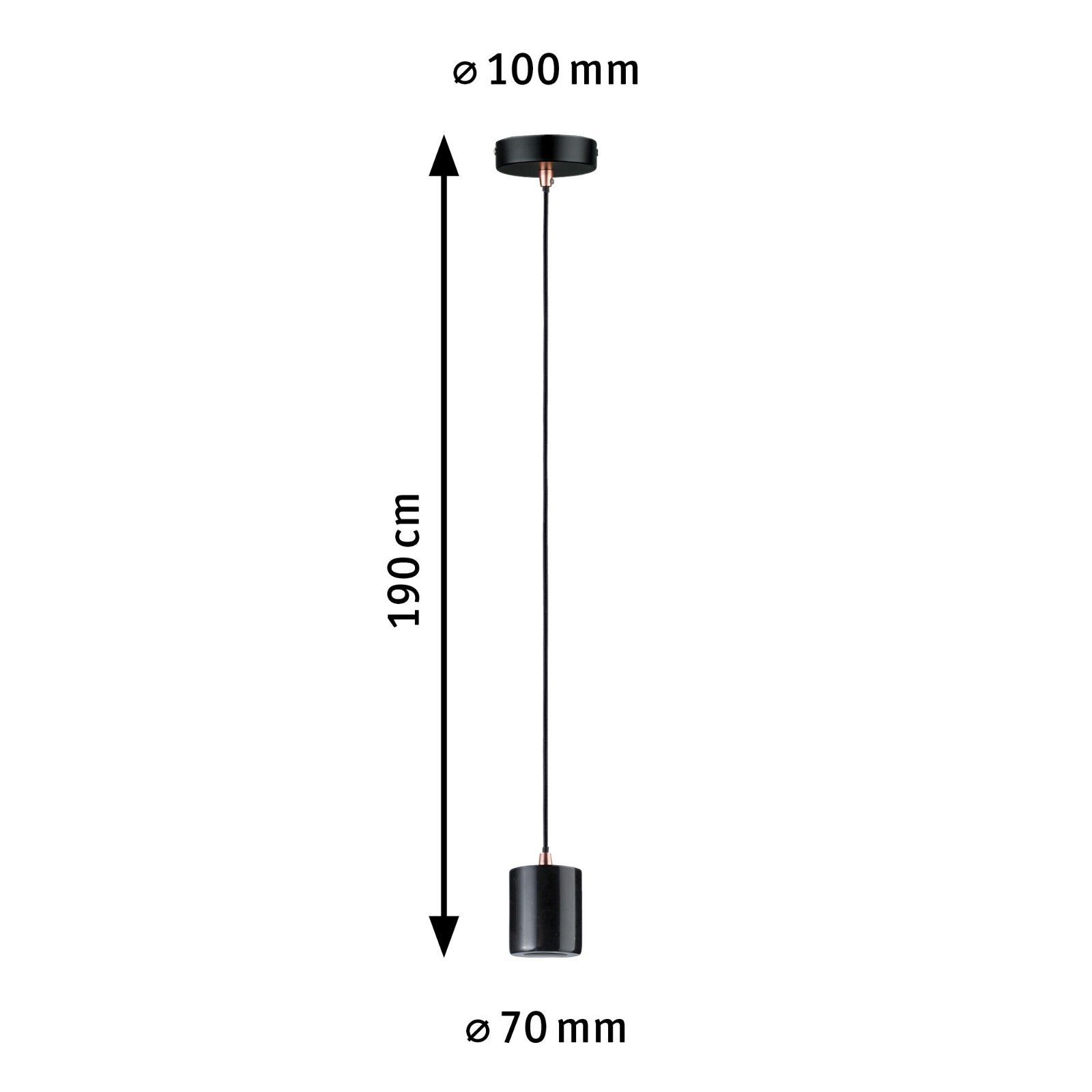 Paulmann Hanglamp Neordic Nordin max. 1x60W Zwart 230V Marmer (1 stuk)