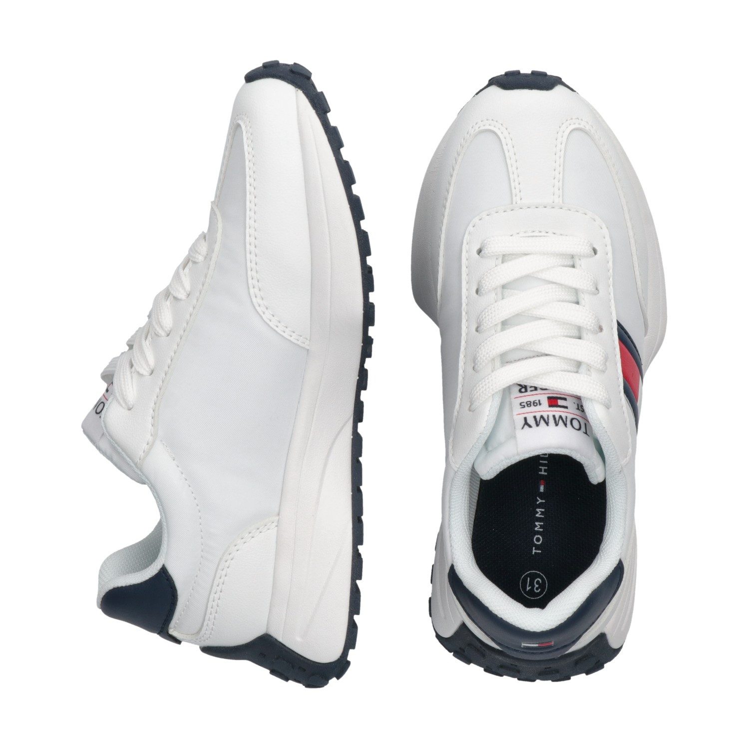Tommy Hilfiger Sneakers , runners sneaker, retro sneaker, veterschoen met logo-vlag