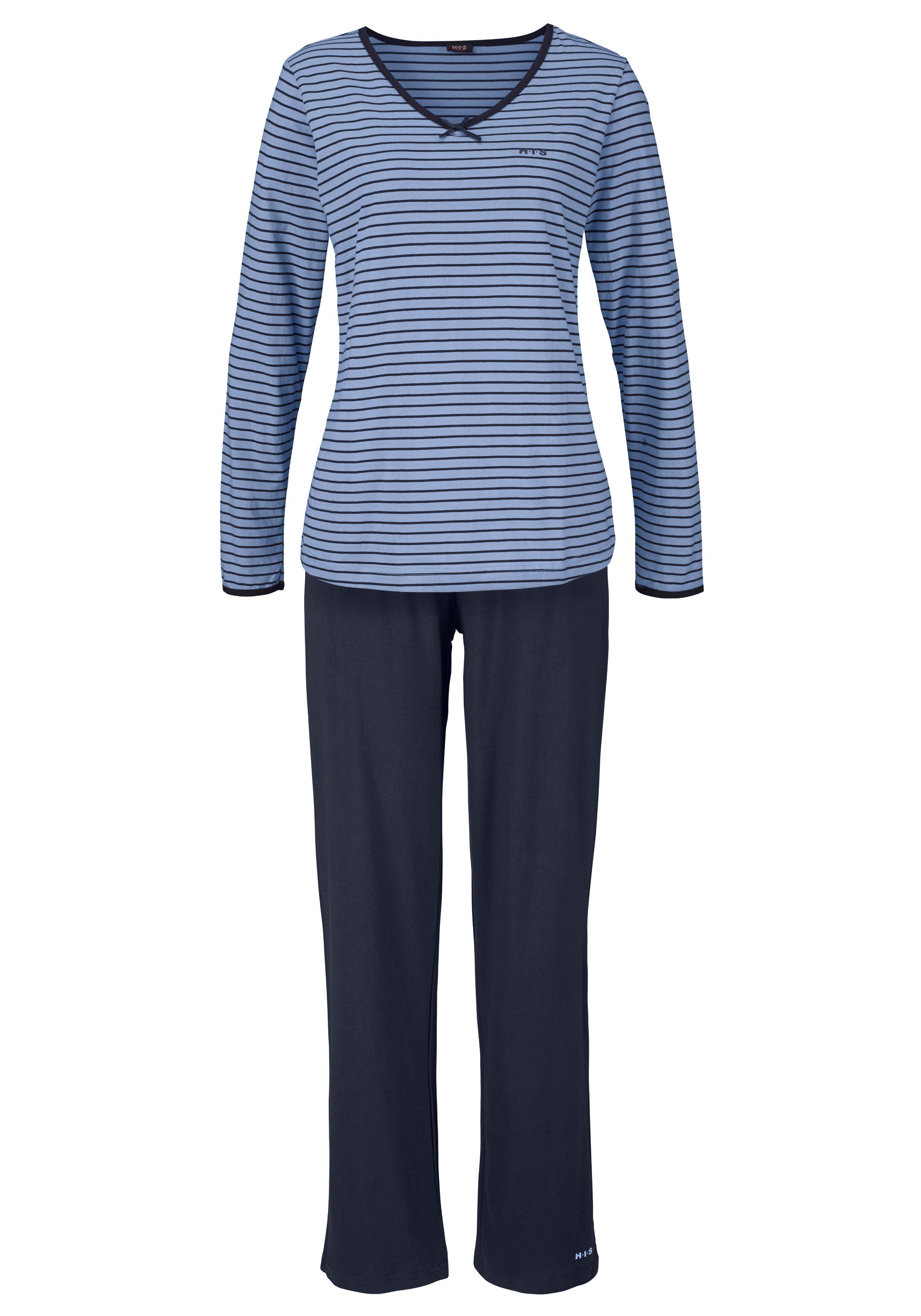 H.I.S Pyjama met strepen van voorgeverfd garen (2-delig, 1 stuk)