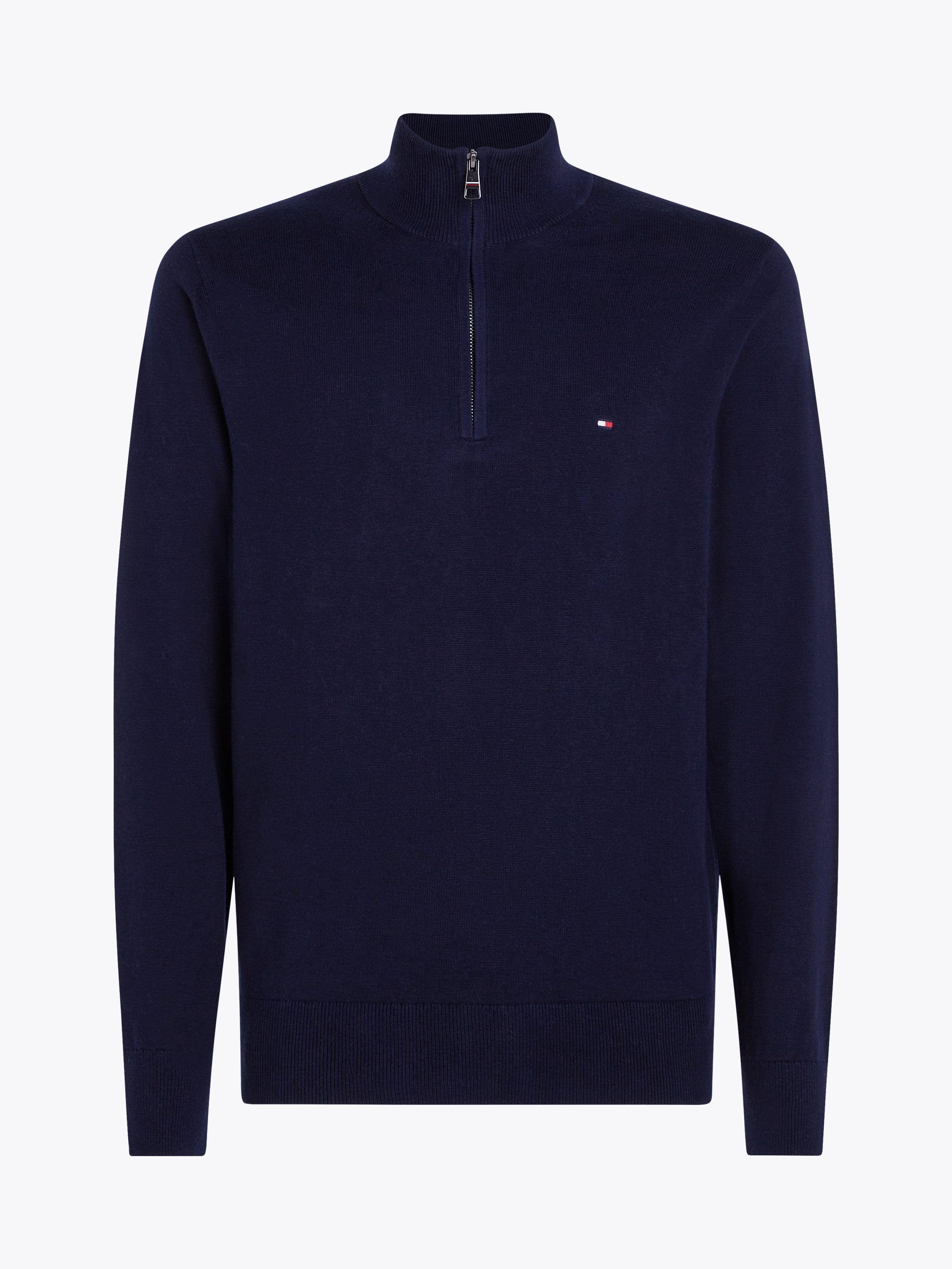 Tommy Hilfiger Schipperstrui PIMA ORG CTN CASHMERE ZIP MOCK