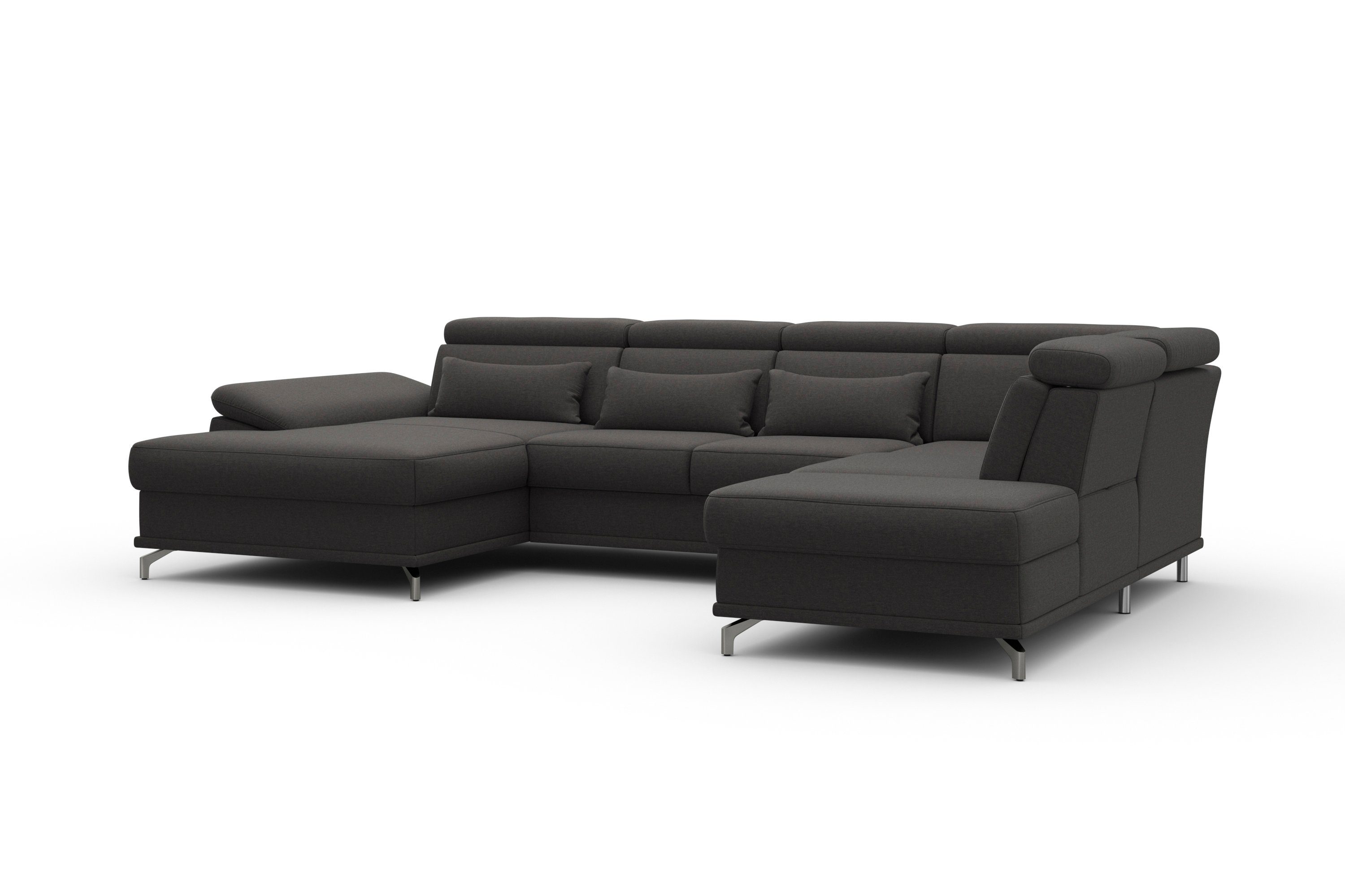 sit&more Zithoek Cabrio U-vorm, met zitdiepteverstelling, arm- en hoofdsteunverstelling