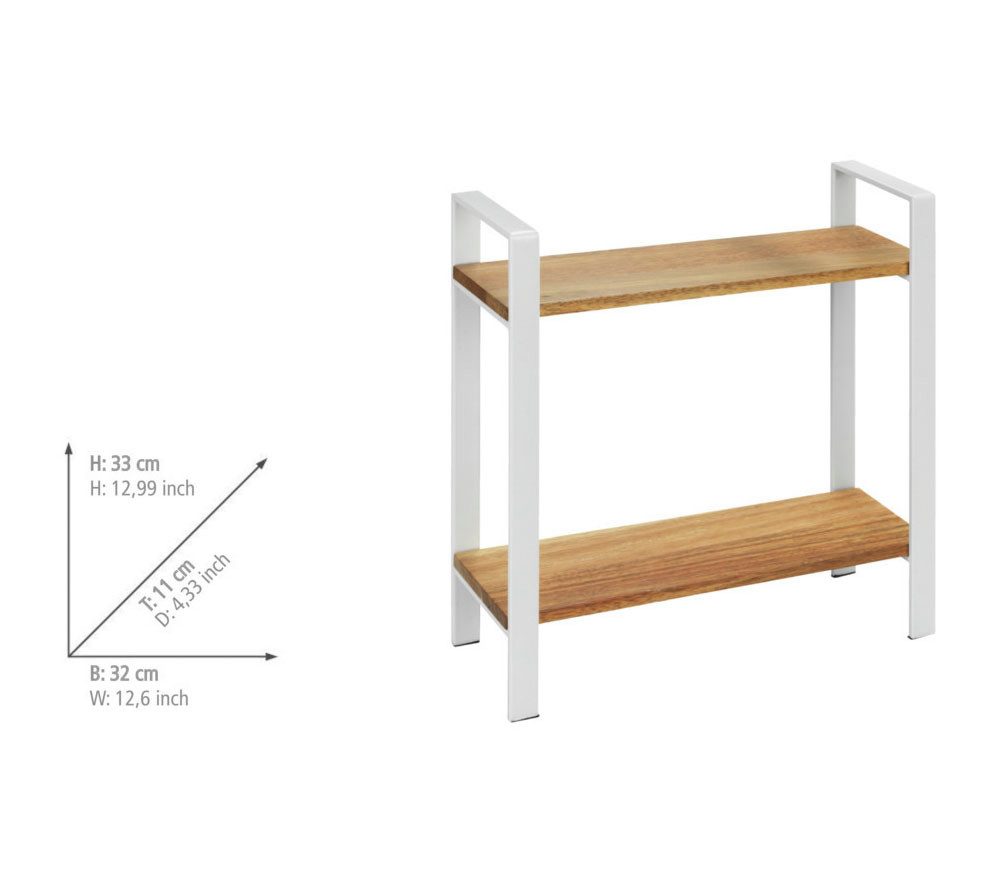 WENKO Keukenrek Model Louisa, 2 etages met 2 acaciahouten planken, staande plank voor het werkblad