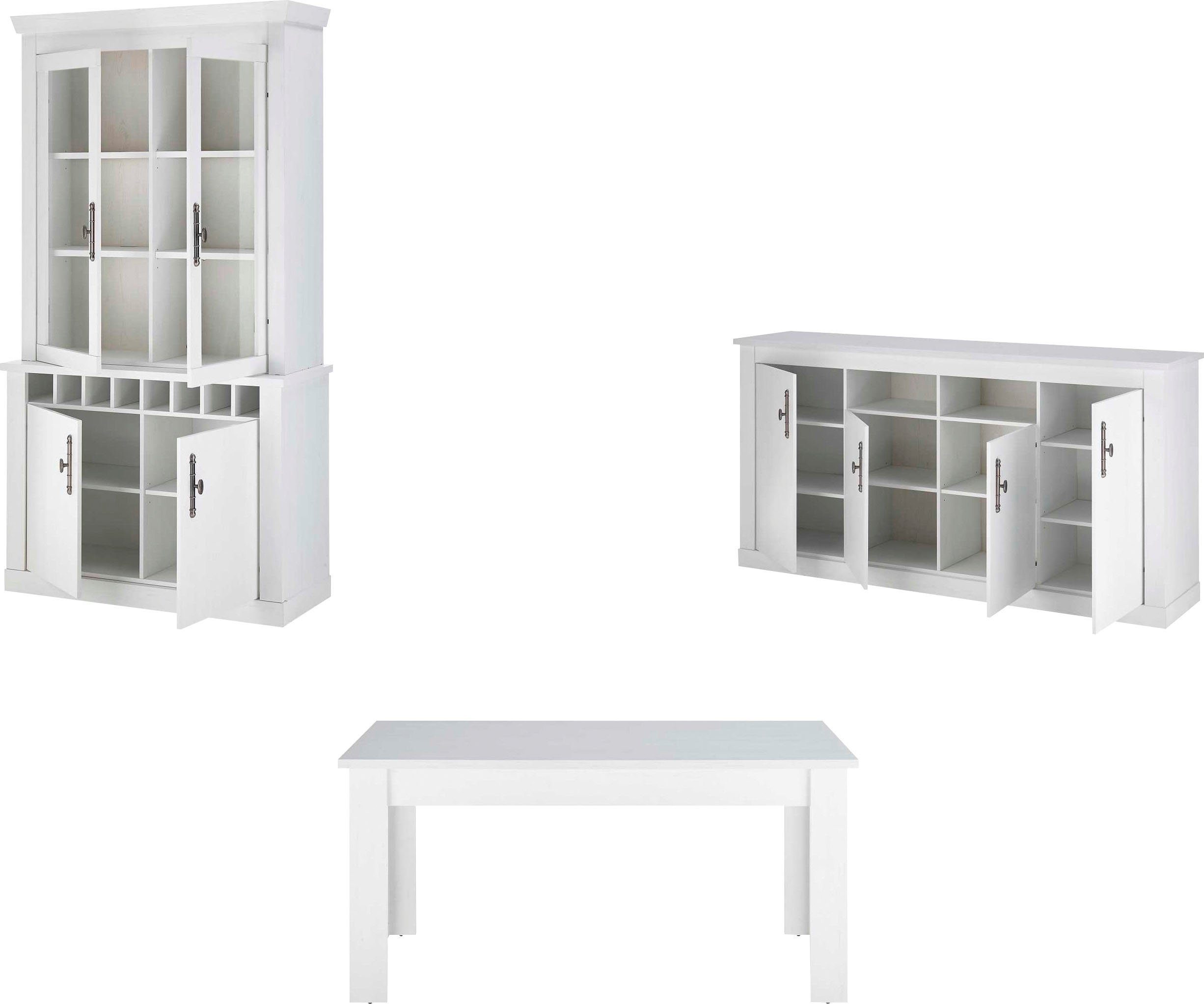 Home affaire Wandmeubel Ravenna in romantische landelijke stijl, grepen van metaal, soft-closefunctie (3-delig)