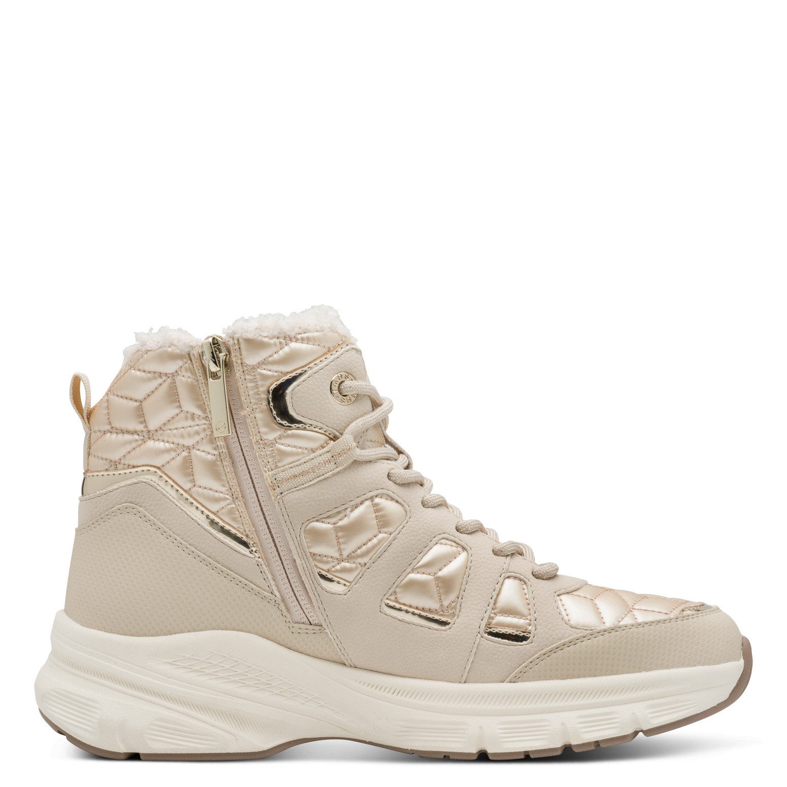 Tamaris Winterlaarzen , sleehak, veterboots met afgesteppte wattaties