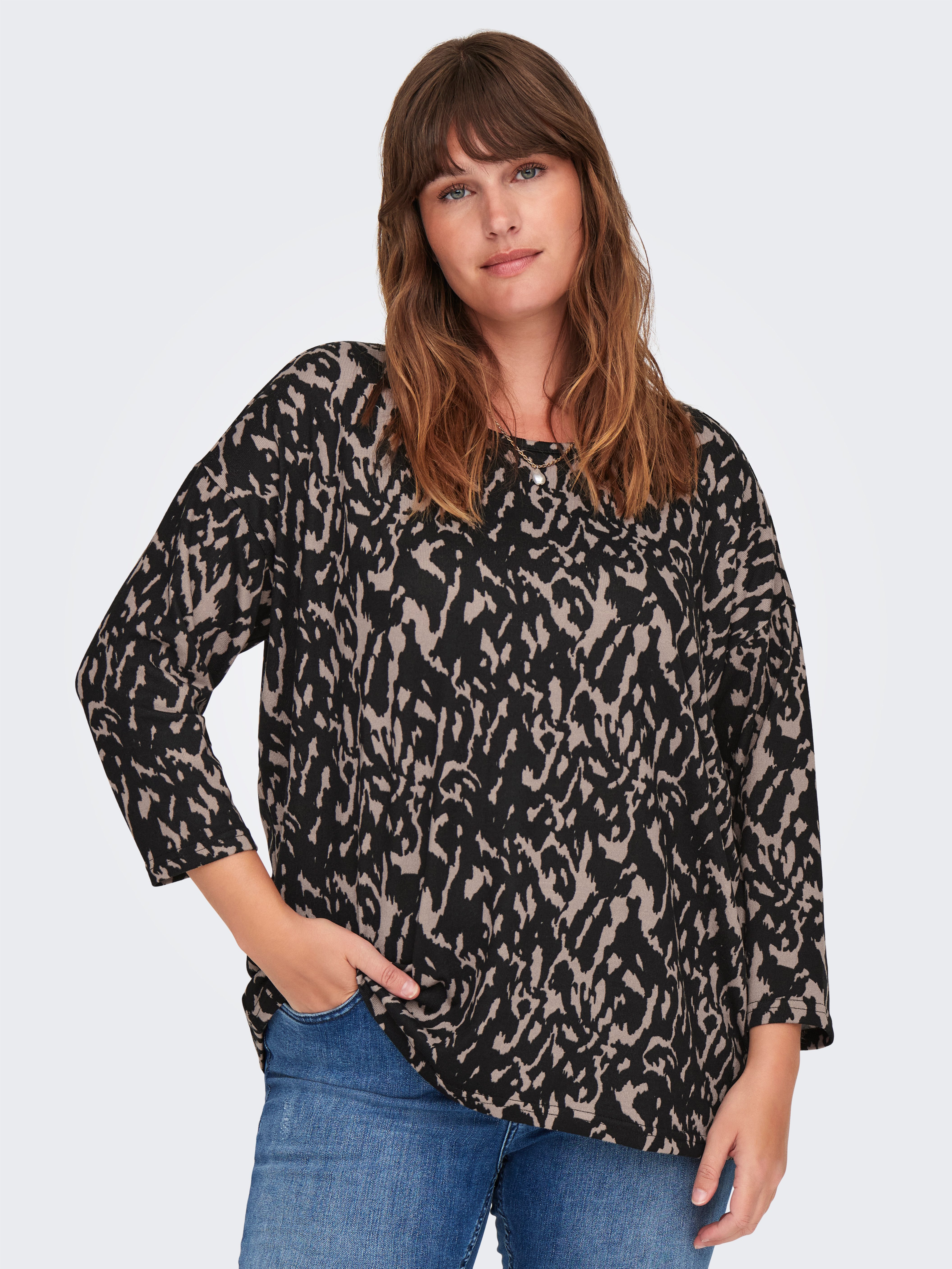 ONLY CARMAKOMA Shirt met 3-4-mouwen CARALBA 3-4 TOP NOOS