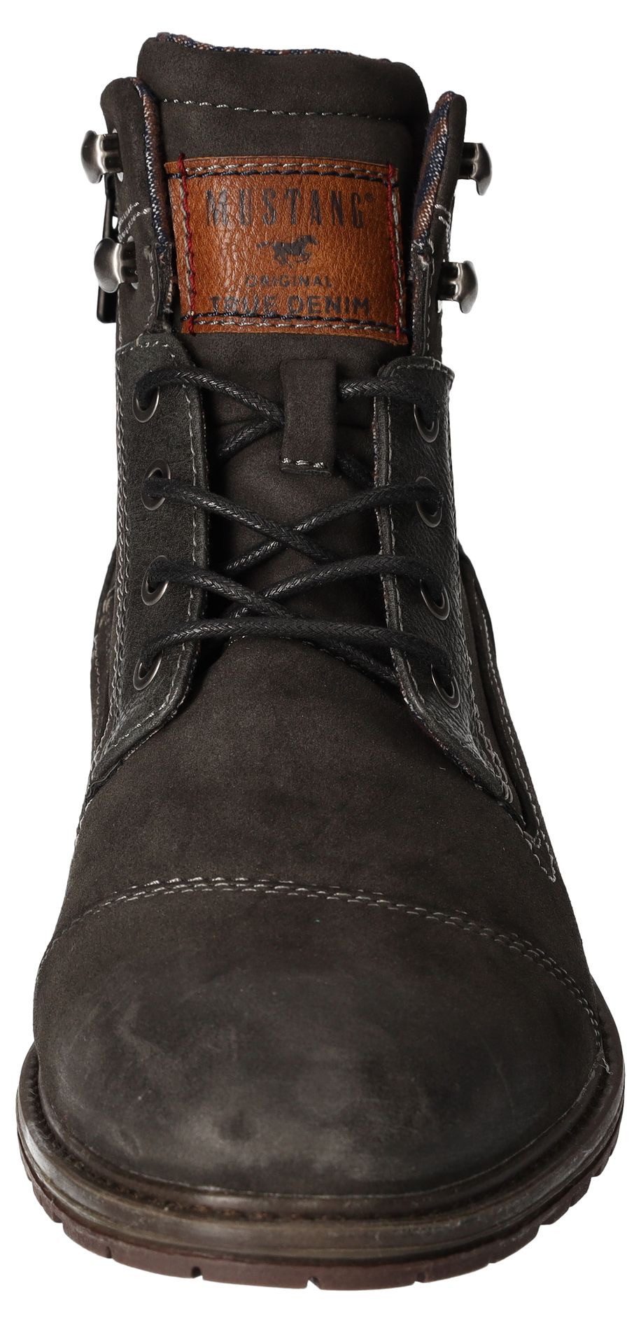 Mustang Shoes Veterschoenen Winterlaarzen, casual laarzen met stijlvolle logoprint op de tong