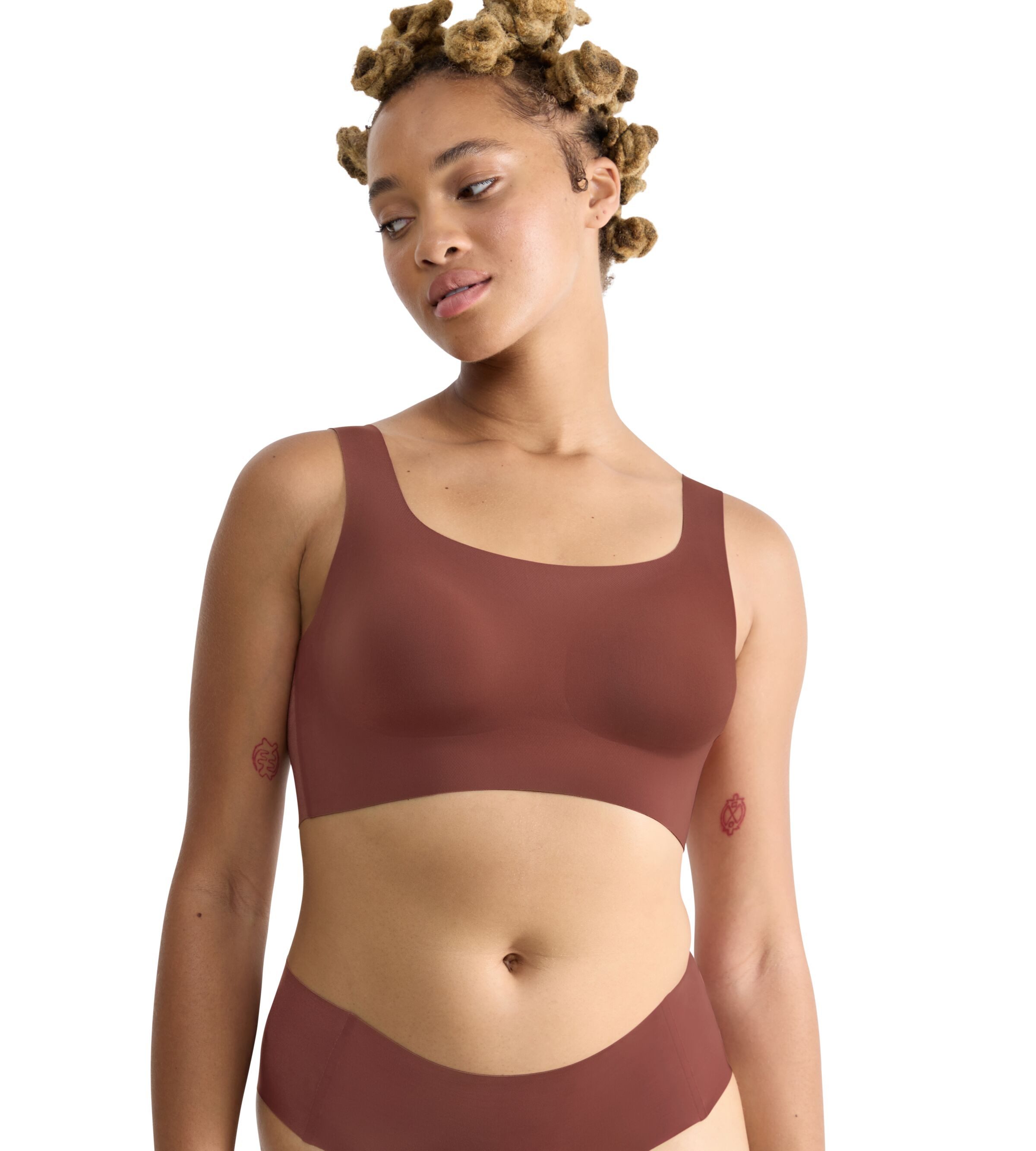 Sloggi Bustier NEU: ZERO Feel 2.0 Top naadloos en onzichtbaar dames bustiertops maat XS bruin