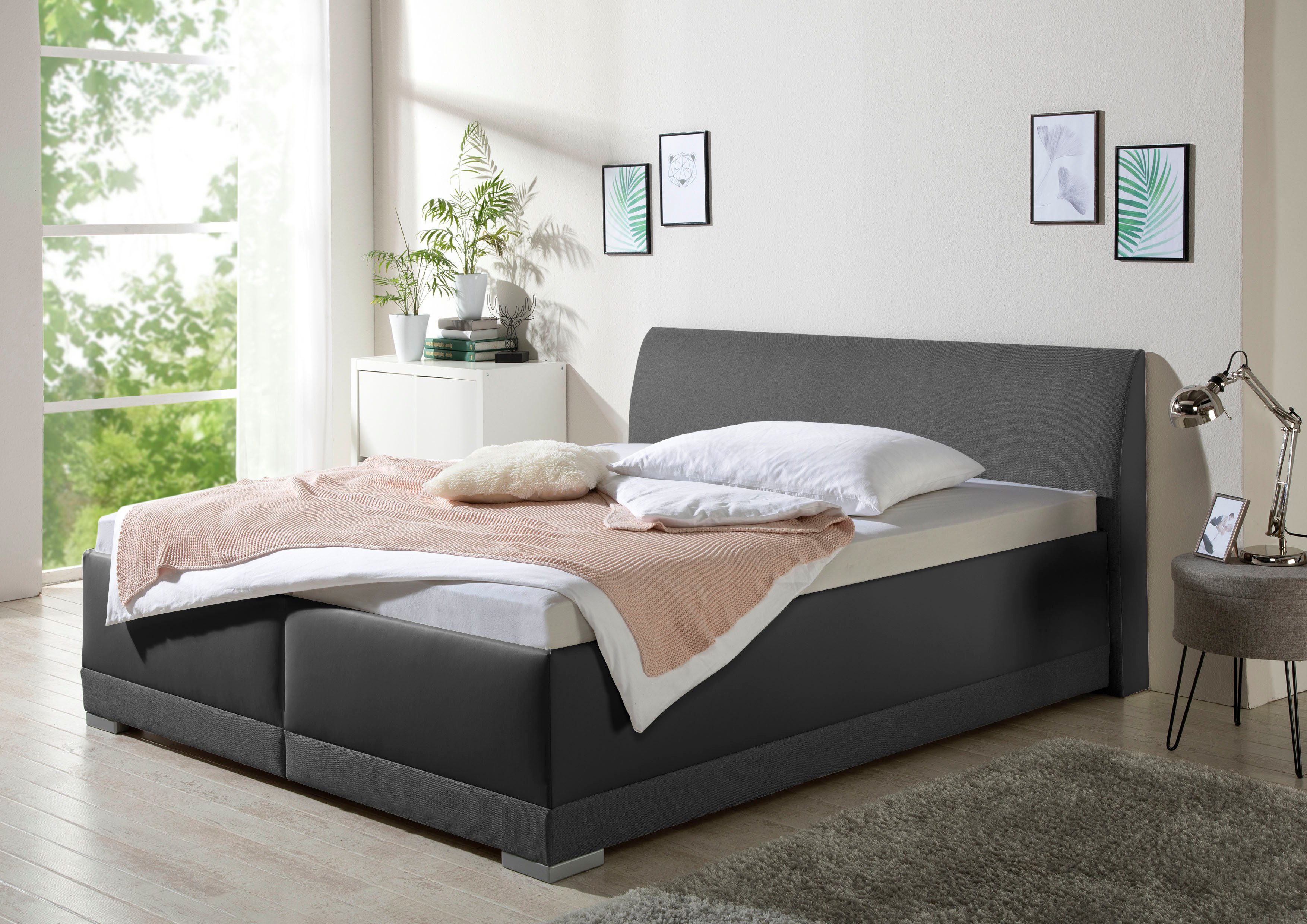 Maintal Gestoffeerd bed Makana met bedlade, ook beschikbaar in h4