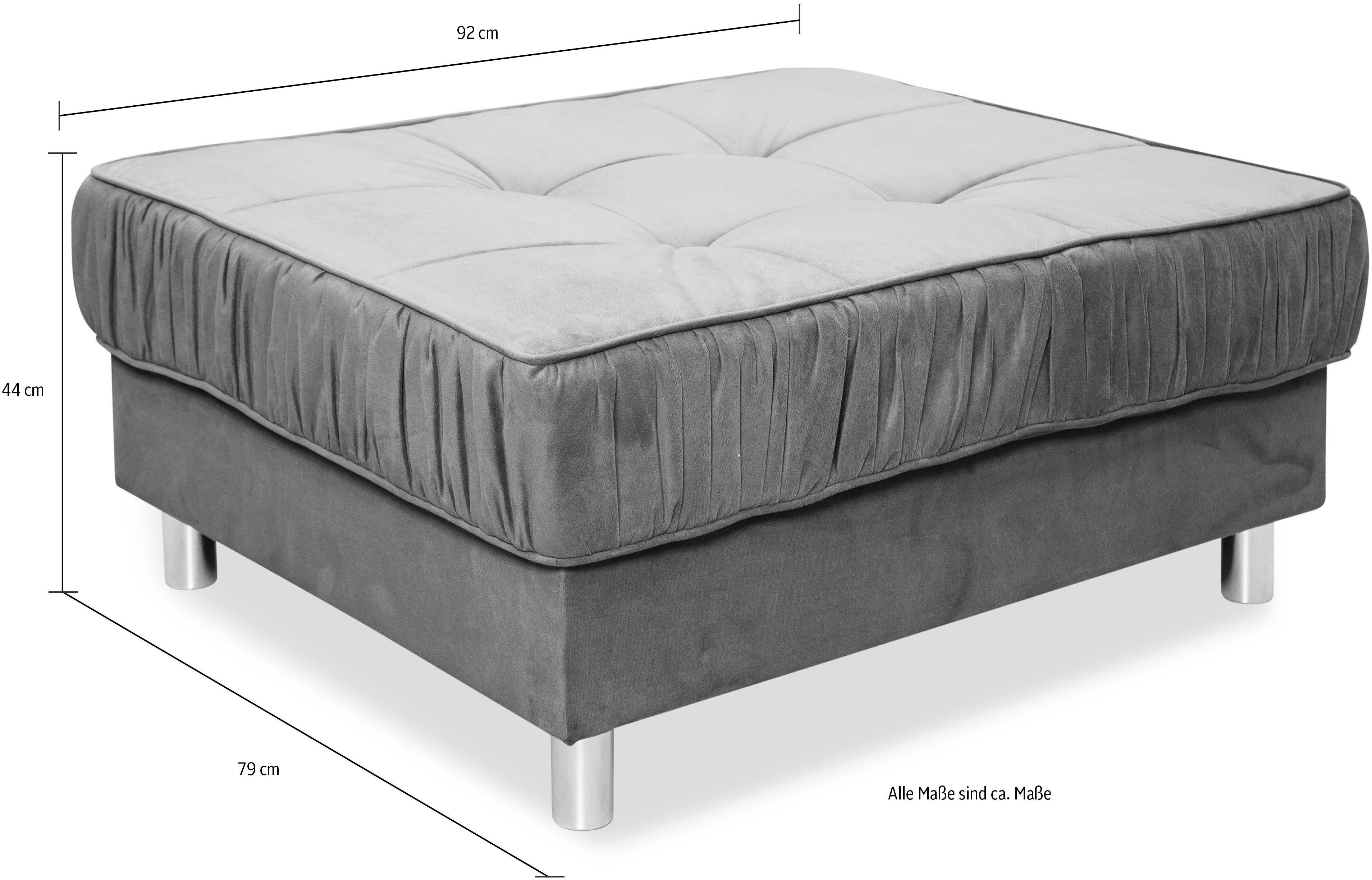 COLLECTION AB Hoekbank Cannes L-vorm met hocker, inclusief slaapfunctie