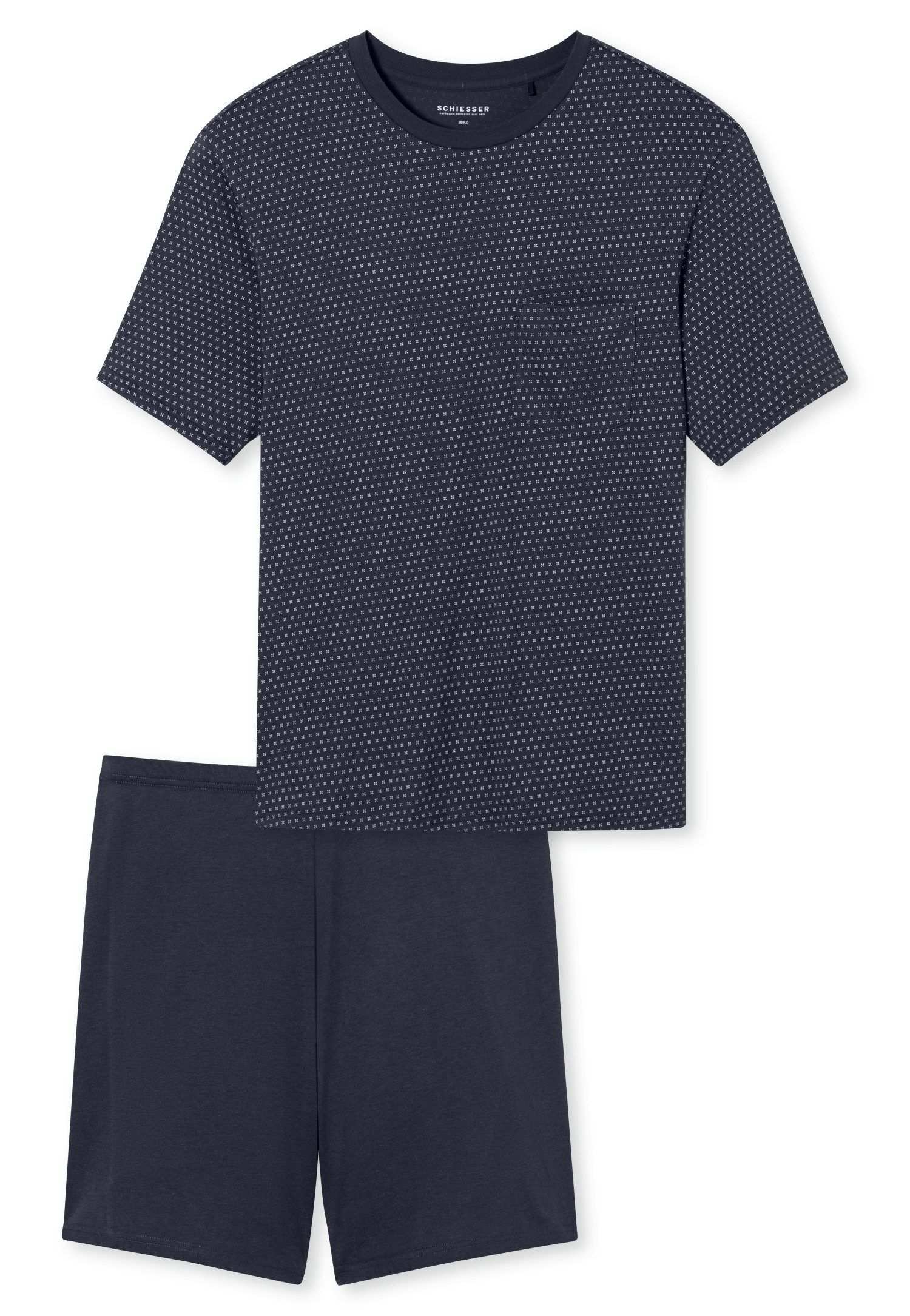 Schiesser Pyjama "Comfort Essentials" met opgestikte borstzak (set 2-delig)
