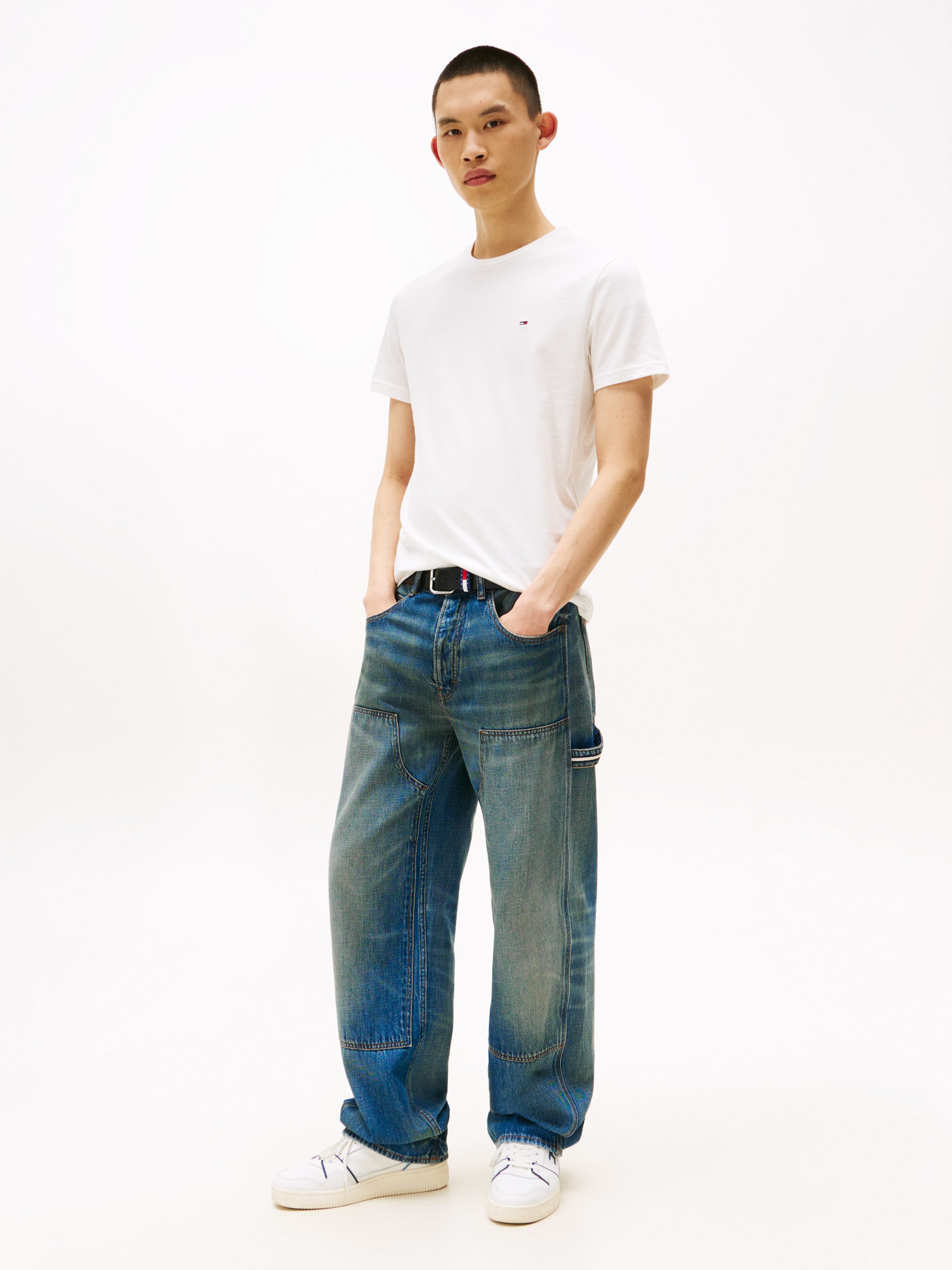 TOMMY JEANS Shirt met ronde hals TJM XSLIM 2PACK JERSEY TEE EXT (Set van 2)