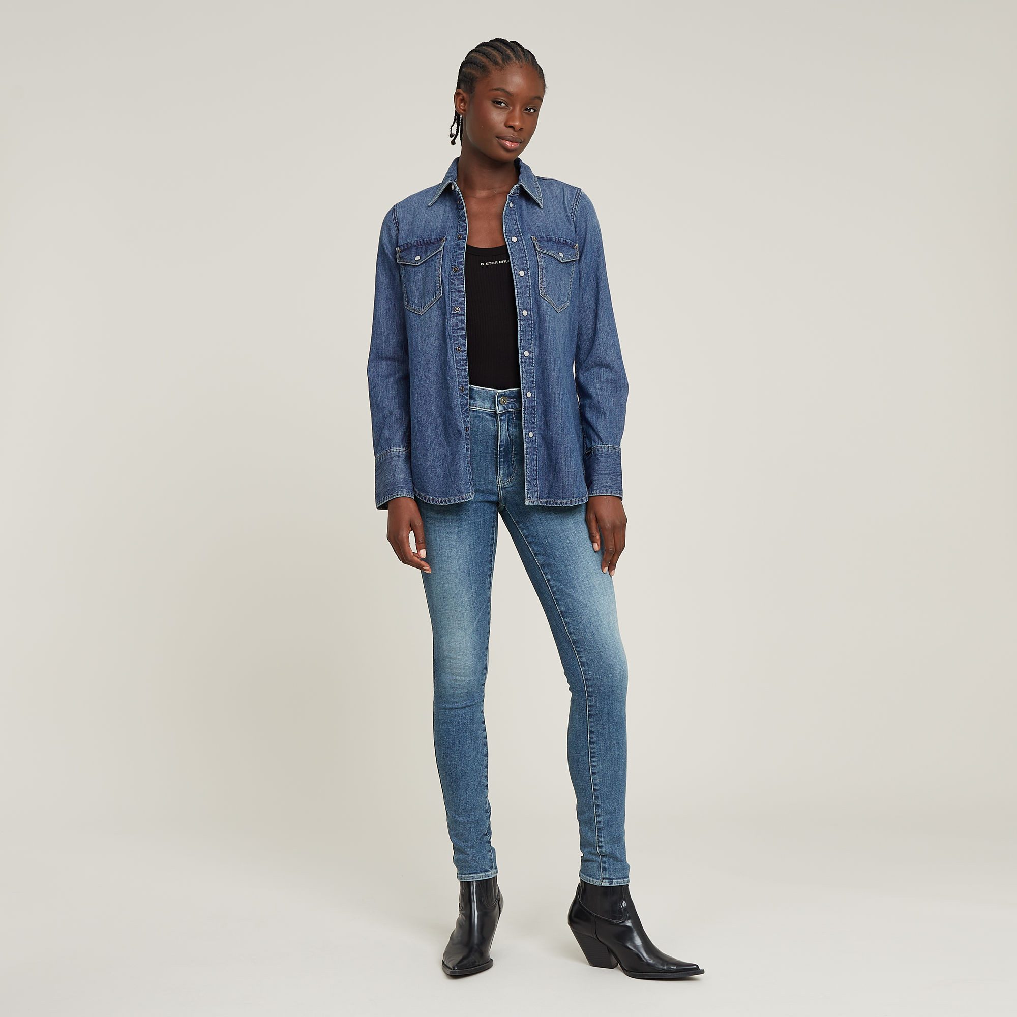 G-Star RAW Tanktop Slim Rib Tank met merkopschrift op borsthoogte