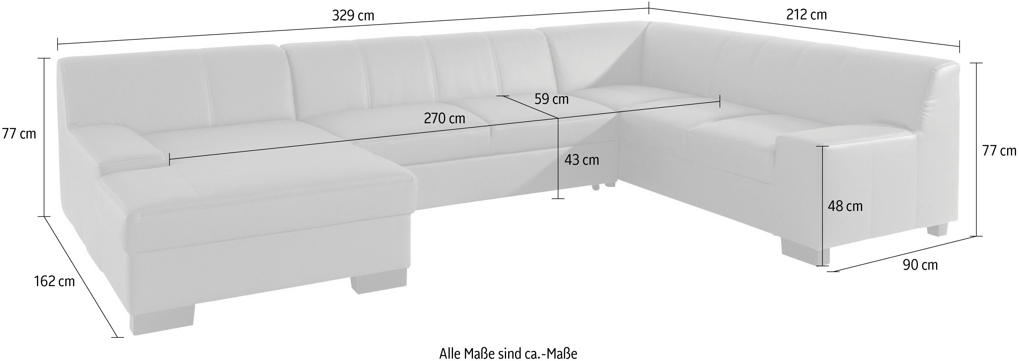 DOMO collection Zithoek Norma, met kunstleer of leren bekleding, veel ruimte, tijdloos & elegant
