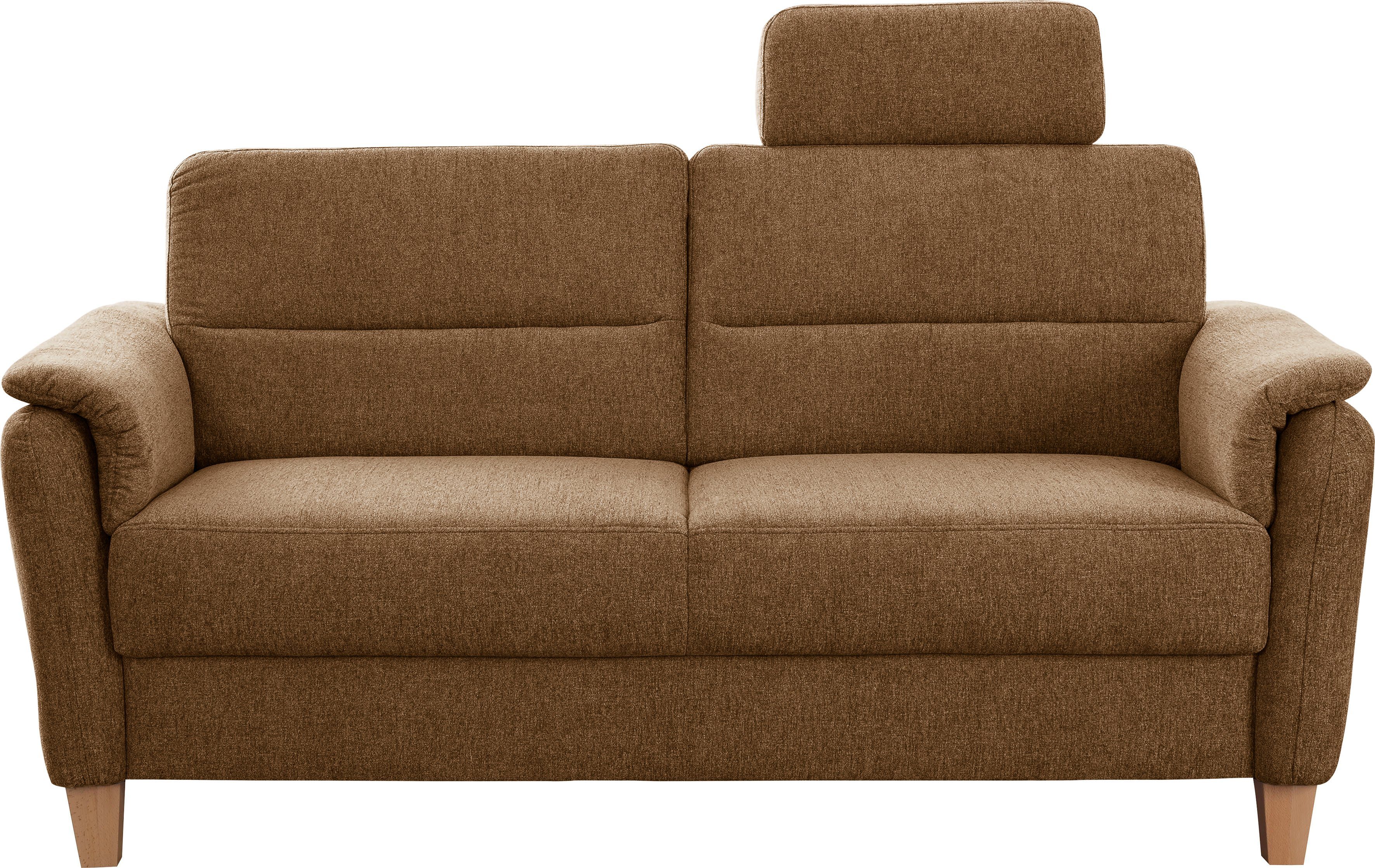 Home affaire 2,5-zitsbank Palmera Binnenveringsinterieur, stekkersysteem voor 2 hoofdsteunen (optioneel) geel, 2-zitsbanken, 179 cm