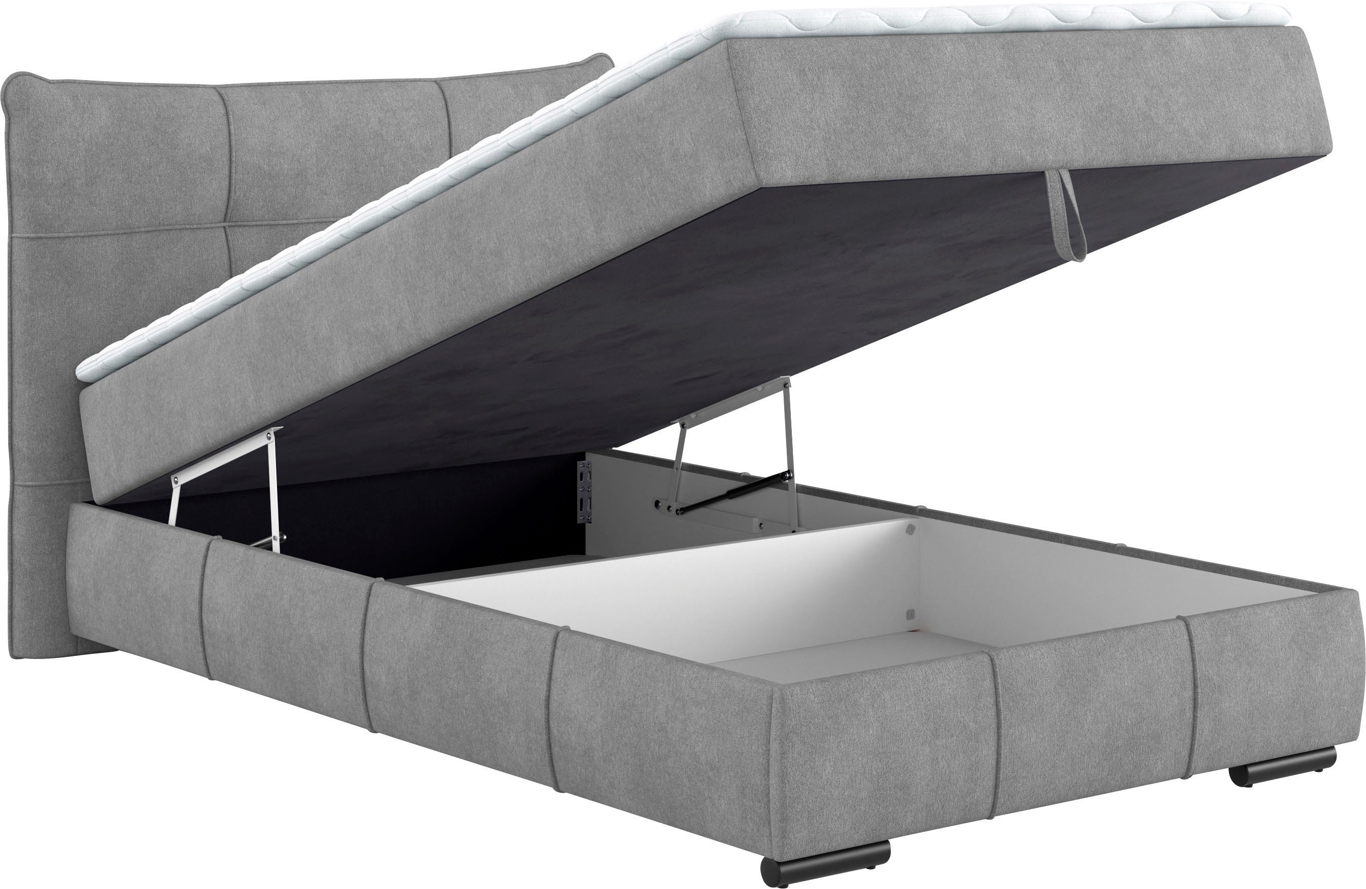 Mr. Couch Boxspring Brewdley met bedkist, incl. matras Topmatras en sierkussen, in verschillende hardheden beschikbaar