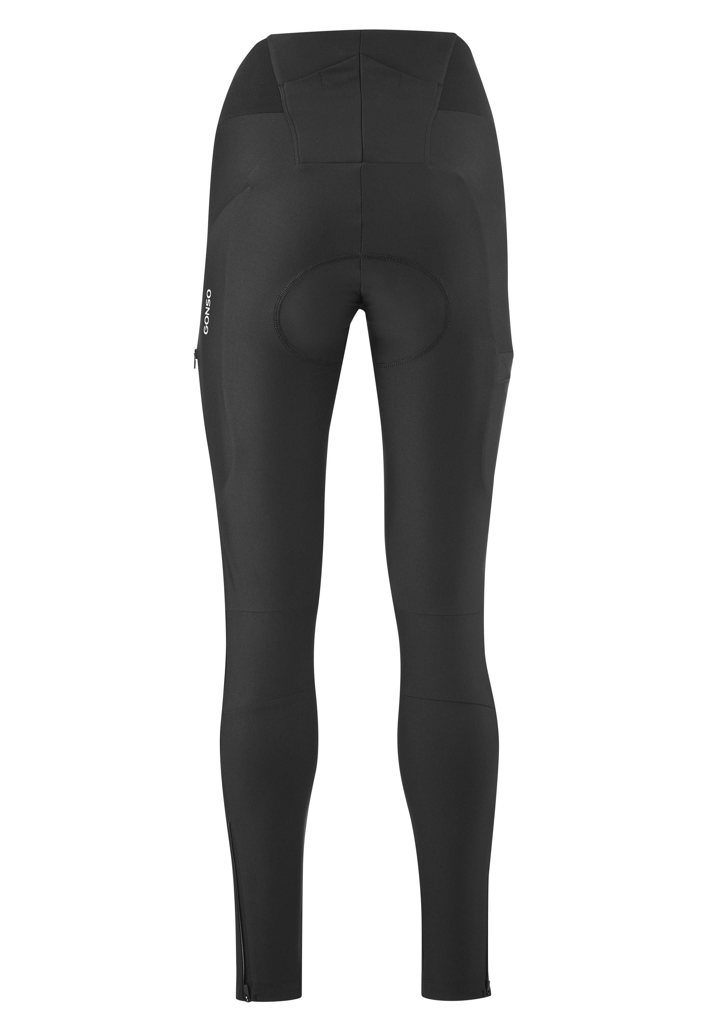 Gonso Fietsbroek Essentiële Strakke Cargo SC W Dames fietsbroek lang met zitkussen, fietsbroek met zakken, tight fit