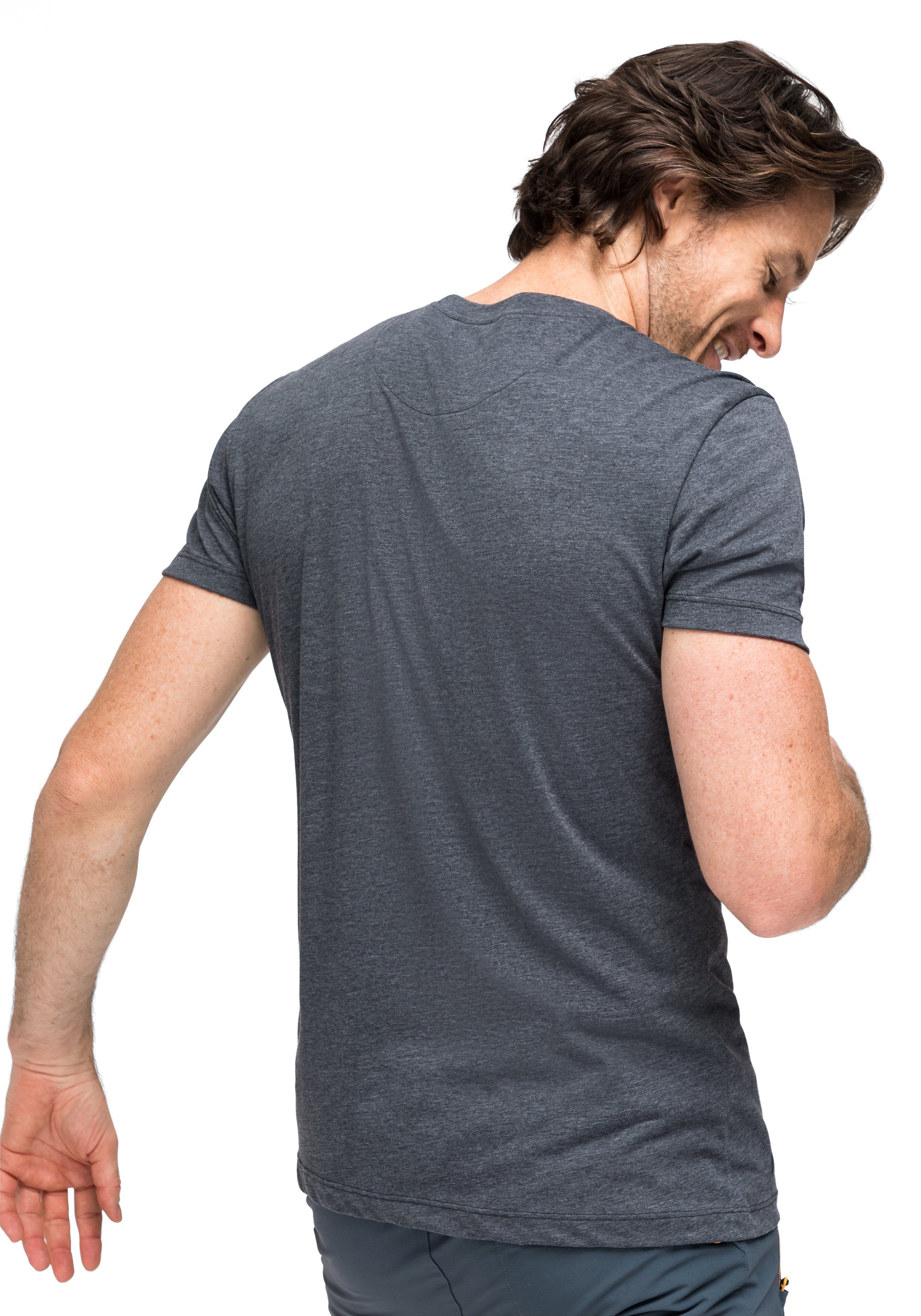 Maier Sports T-shirt Phonetic Tee M Heren T-shirt met print voor wandelen en vrije tijd