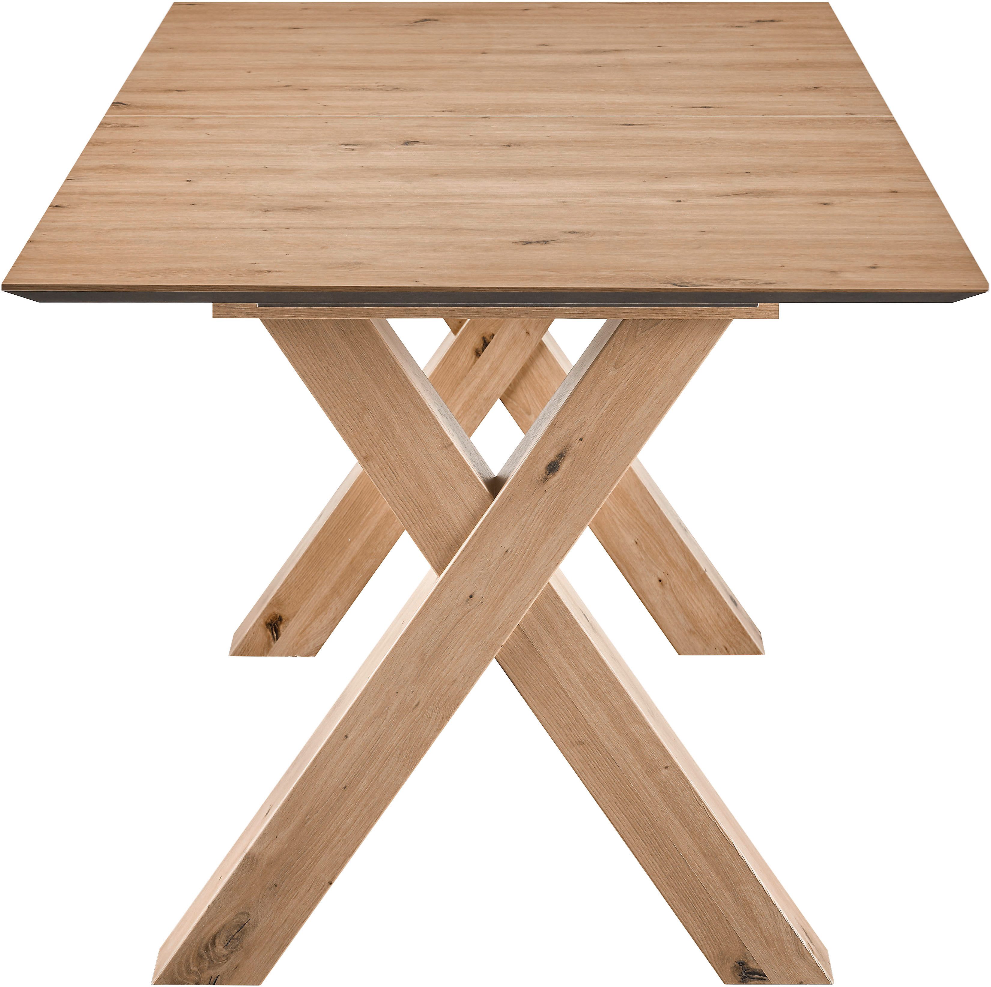 set one by Musterring Eettafel New Atlanta Rechthoekig blad met Zwitserse rand, uitschuifbaar, onderstel in X-vorm