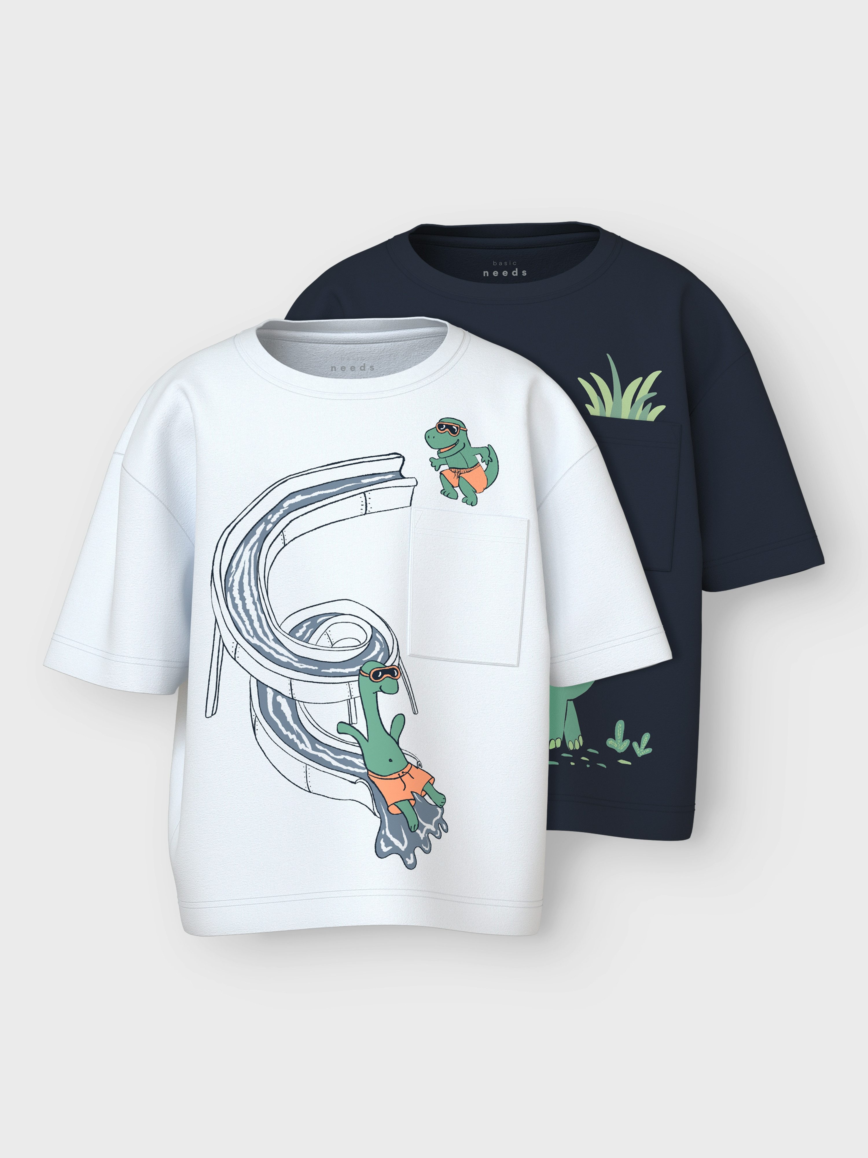 Name It Shirt met korte mouwen NMMVILIAN 2P SS RLX TOP (set, 2-delig)