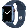apple smartwatch watch series 7 gps + cellular, 41 mm blauw
