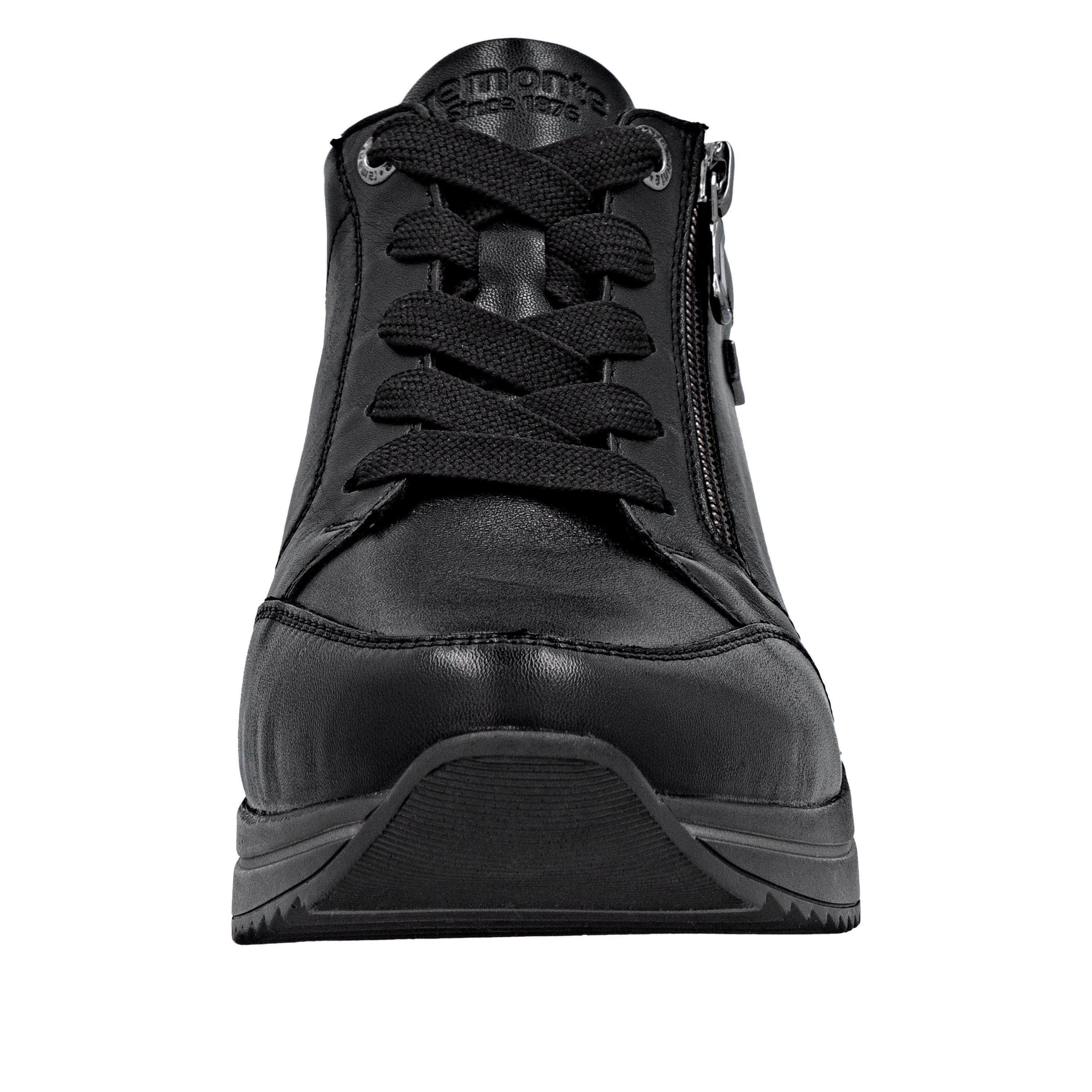 Remonte Sneakers met sleehak , vrijetijdsschoen, lage schoen, veterschoen met goudkleurige logo-hanger