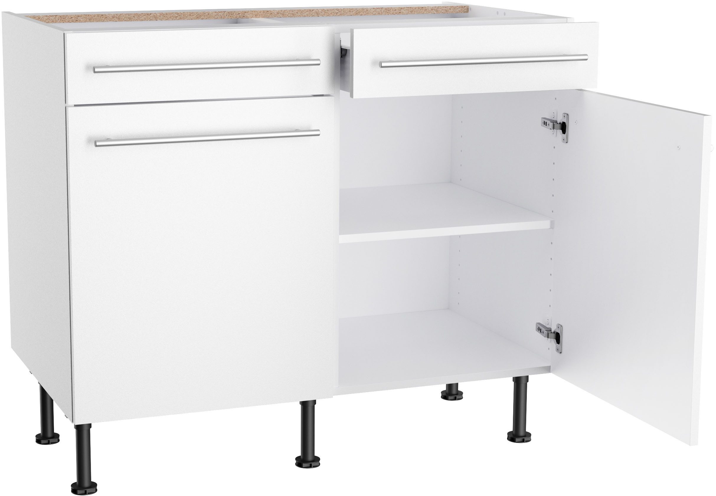 OPTIFIT Onderkast Bern2 Breedte 100 cm, 2 deuren, 2 lades, 1 legplank