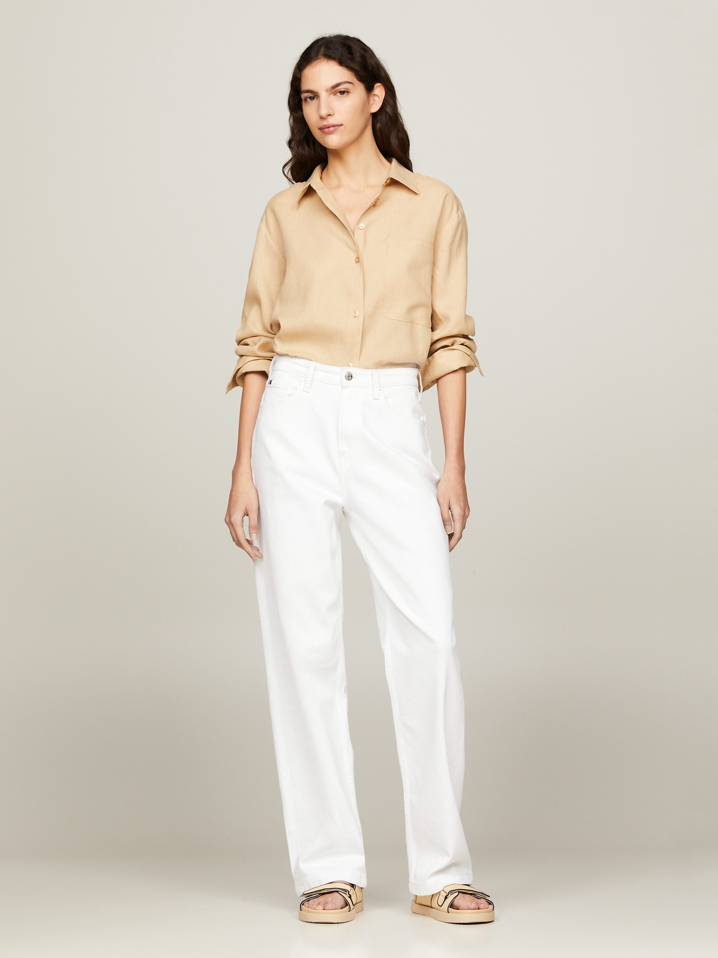 Tommy Hilfiger Overhemdblouse LINEN EASY FIT LS SHIRT