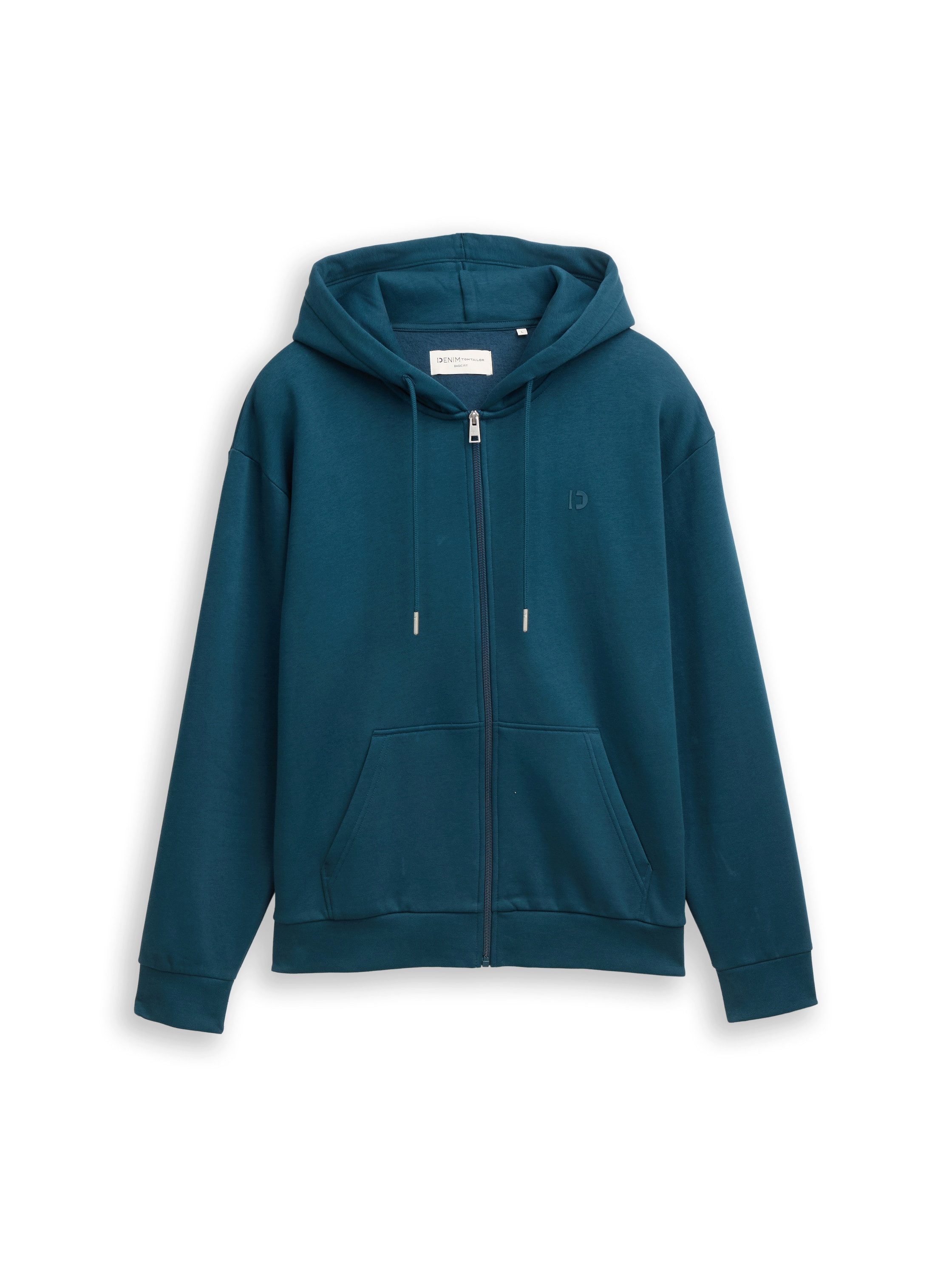 Tom Tailor Denim Capuchonsweatvest met geborduurd logo