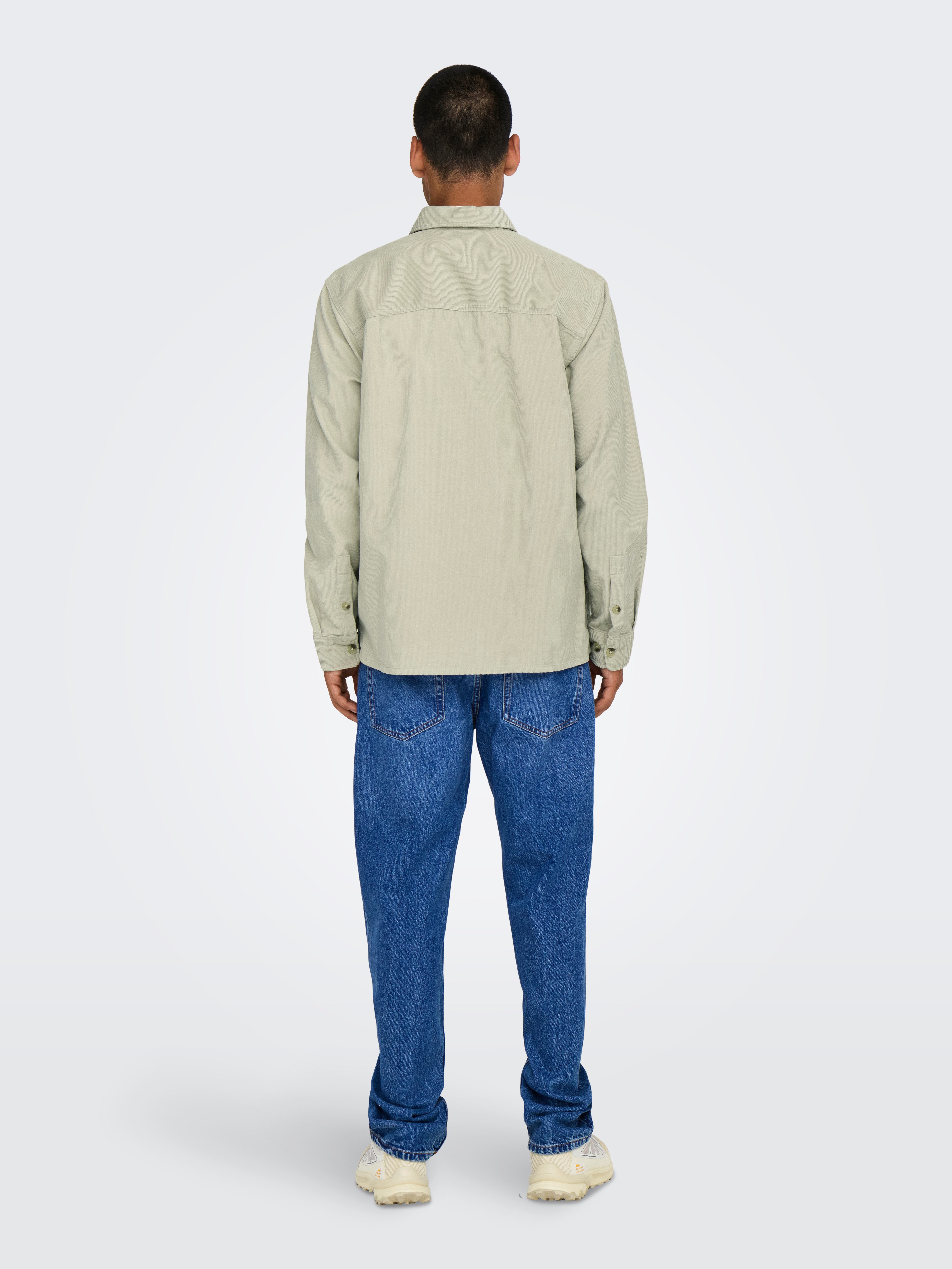 ONLY & SONS Overhemd met lange mouwen ONSALP 14W RLX 2PKT WASHD CORD LS ZIP