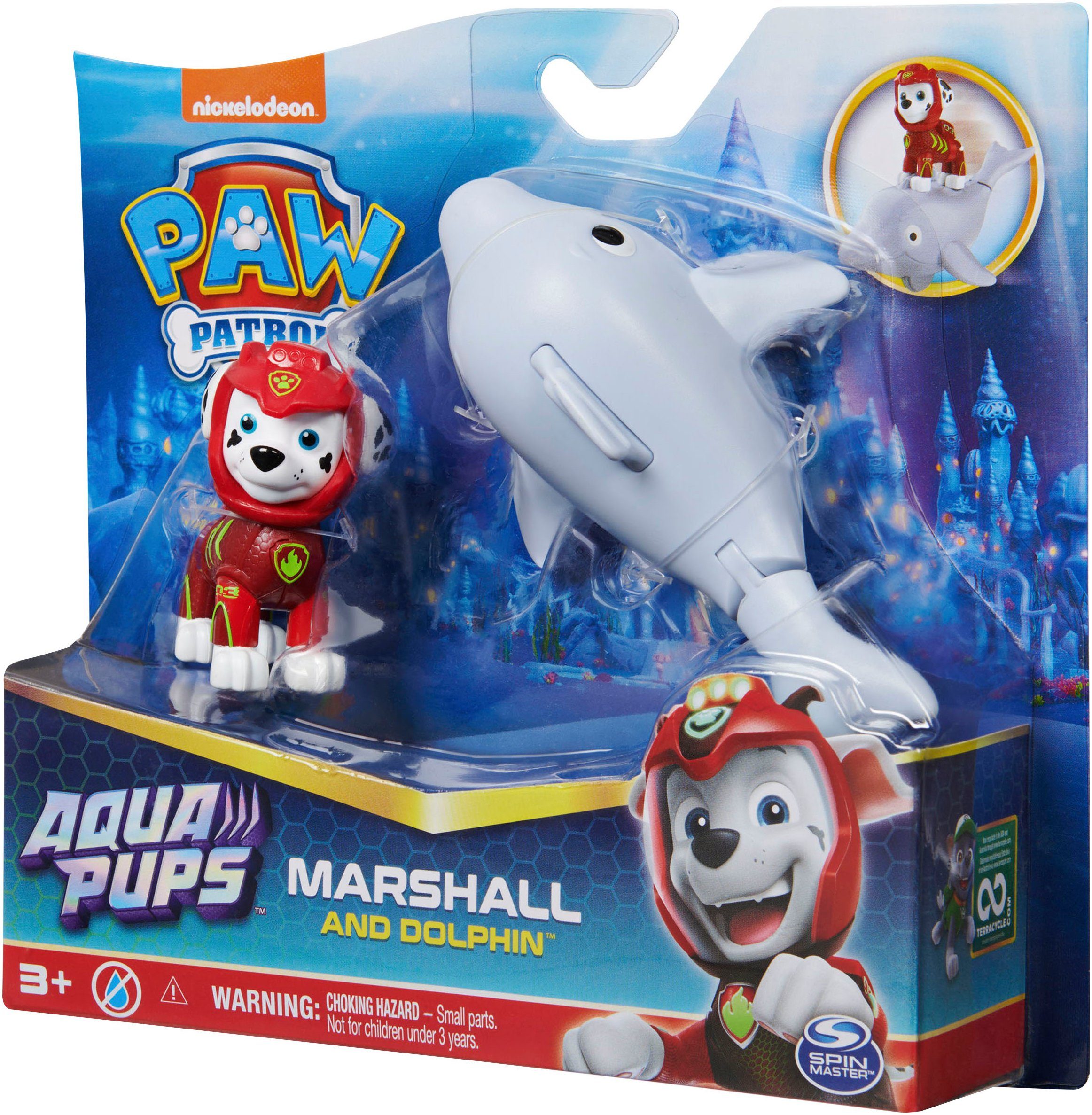 Spin Master Speelfiguur Paw Patrol - Aqua Pups - Hero Pups Solid Marshall (set)