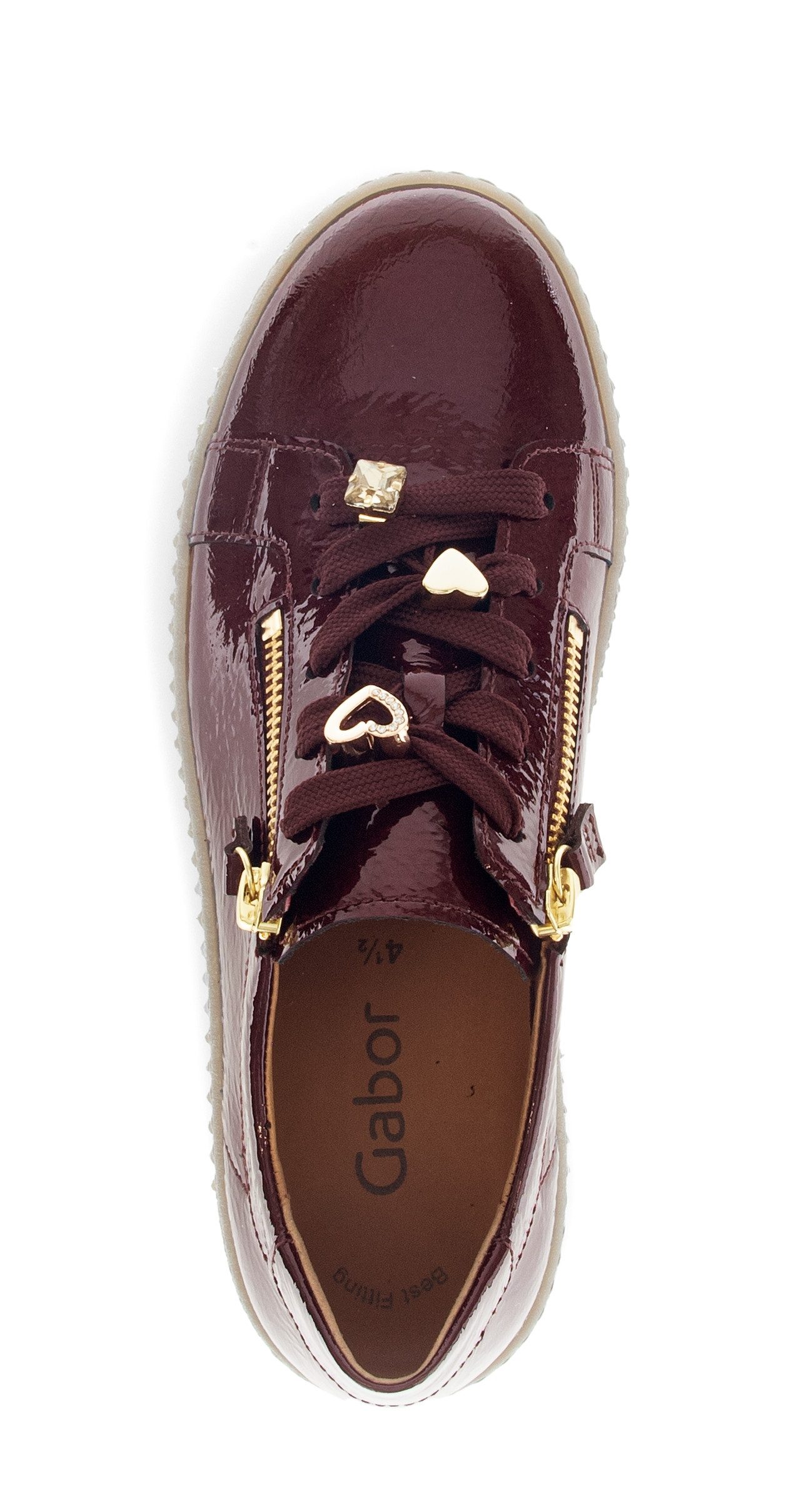 Gabor Plateausneakers , vrijetijdsschoen, halfschoen, veterschoen met edele siermotieven