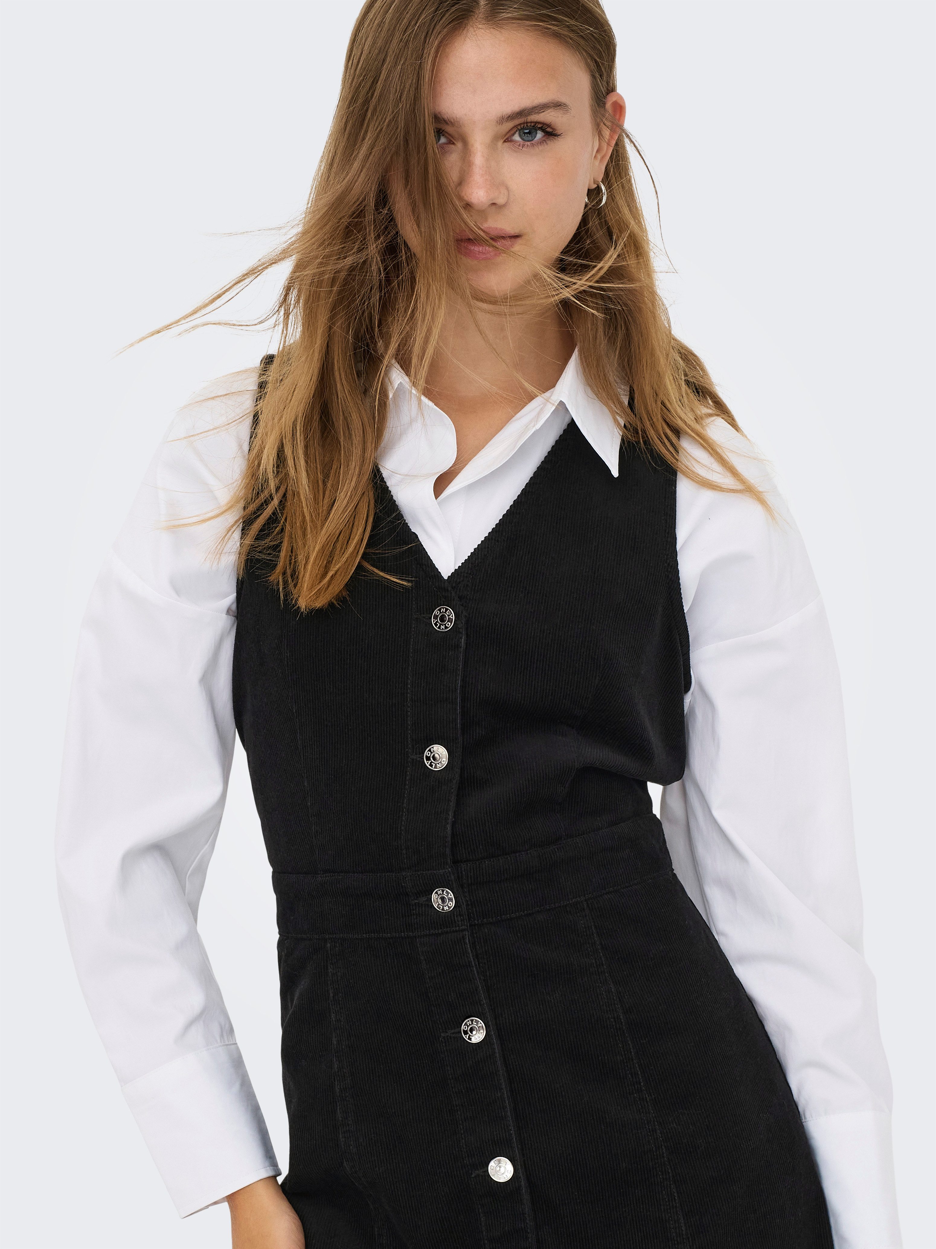 Only Cordjurk ONLMOXIE S/L BUT CORD DRESS CC PNT