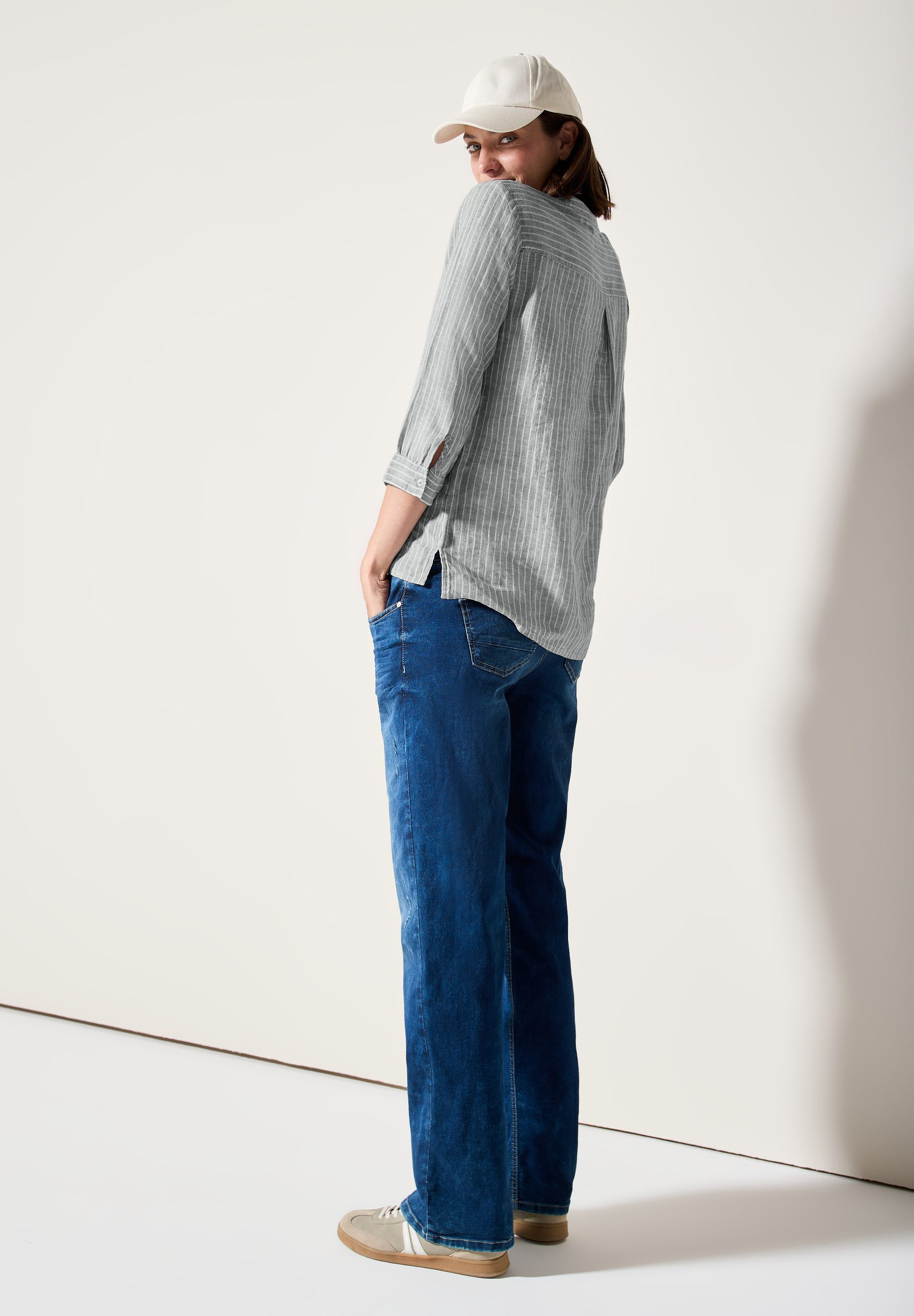 Cecil Blouse zonder sluiting in streep-look