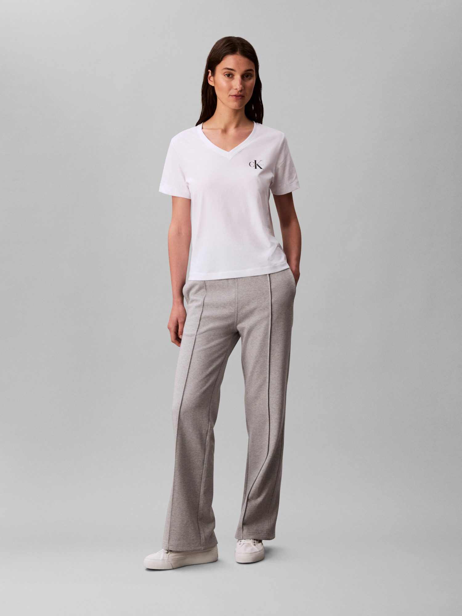 Calvin Klein Shirt met korte mouwen A- Logo VN 2 pack Tee (Set van 2)