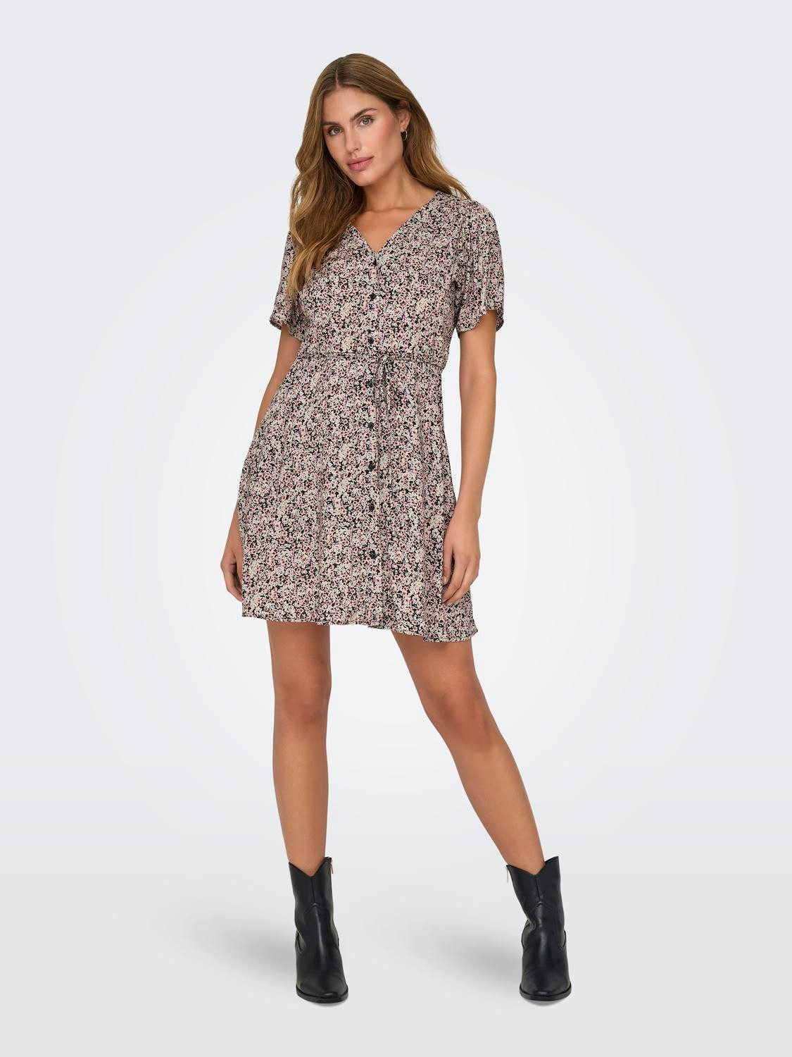 Only Mini-jurk ONLEVIDA S S SHORT DRESS WVN NOOS