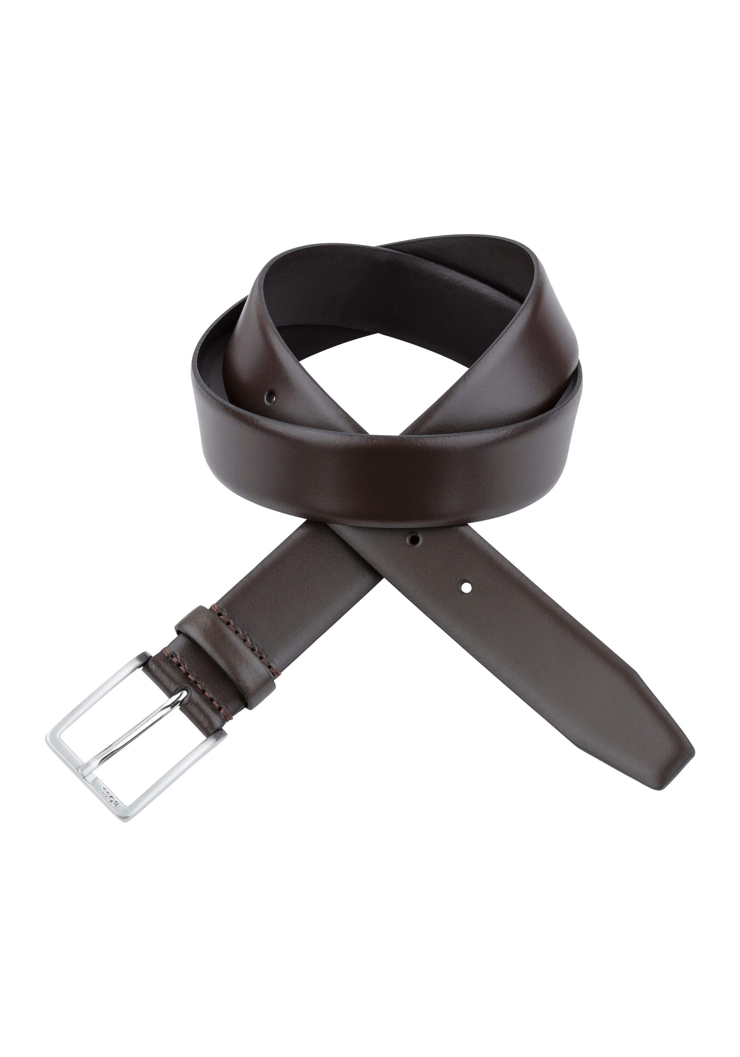 Boss Leren riem Erman-L_Sz35 met subtiele boss-reliëf op de sluiting