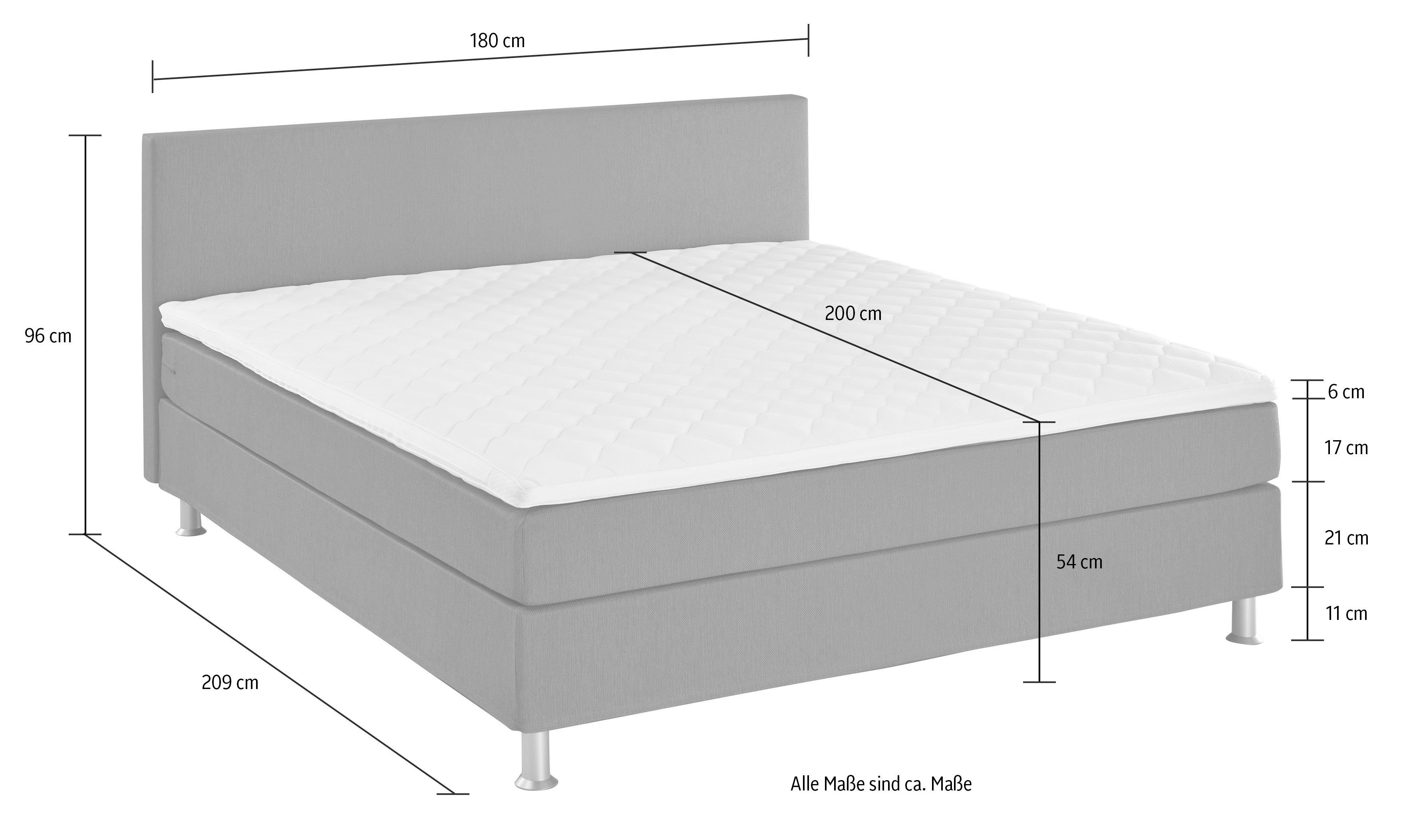 ATLANTIC home collection Boxspring Edison inclusief bonell-binnenveringsmatras en topmatras