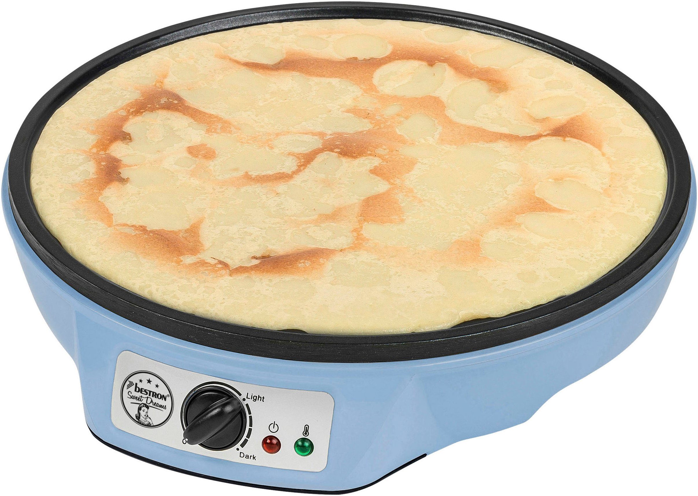 bestron Crêpe maker ASW602 in retro ontwerp, voor crêpes met Ø 30 cm inclusief deegverdeler & crêpesspatel, antiaanbaklaag
