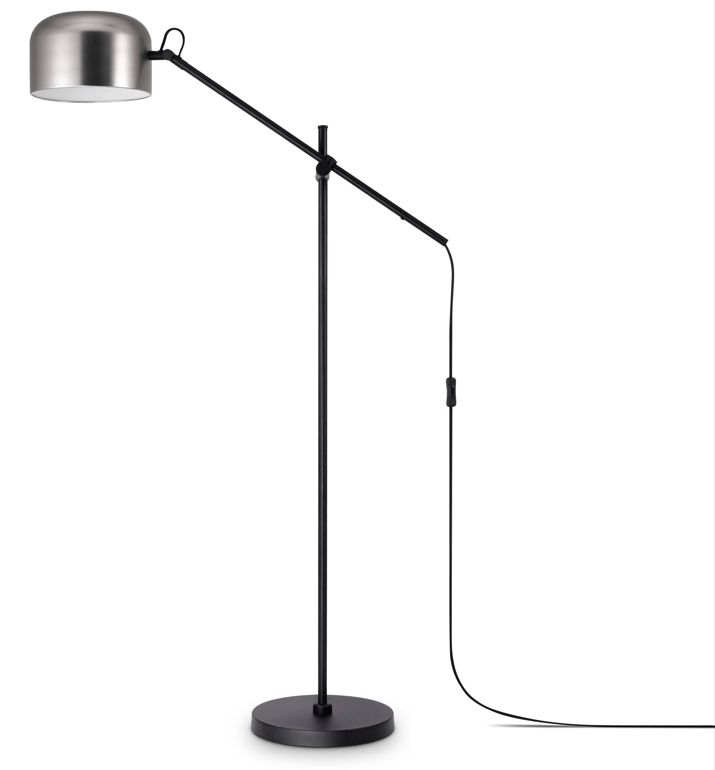 Paco Home Staande lamp Bowl vloerlampen zilver(kleur)