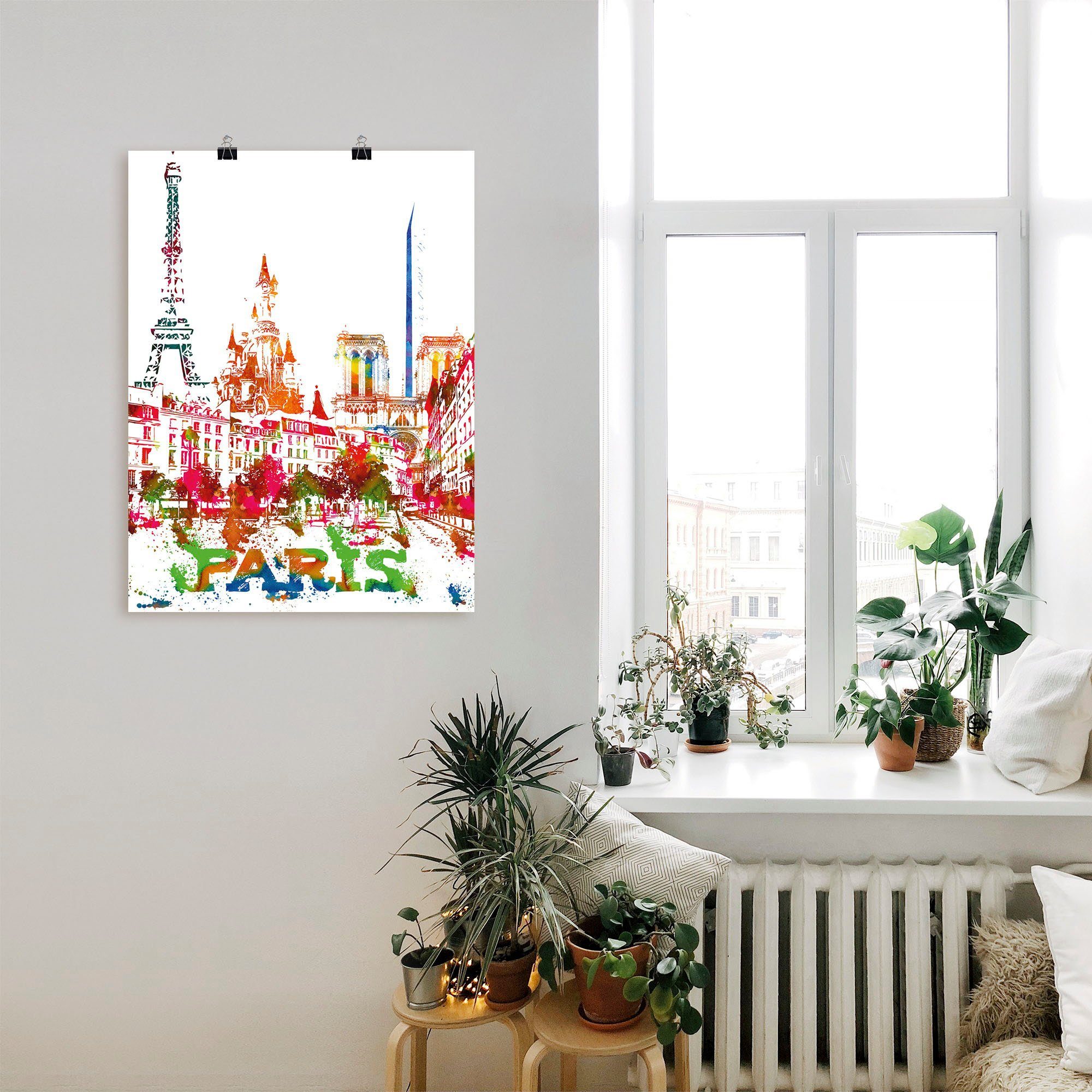 Artland Artprint Parijs grafisch als artprint van aluminium, artprint voor buiten, poster in diverse formaten
